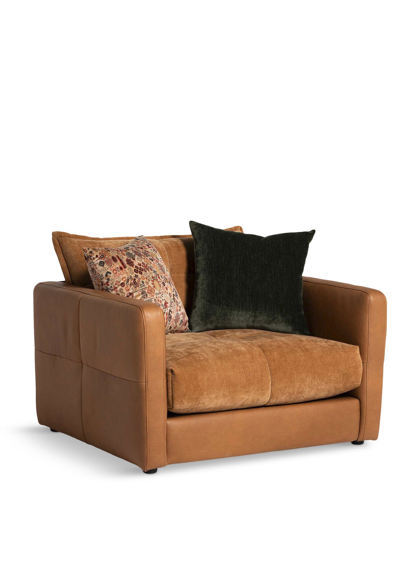 Roby Fabric And Leather Snuggle Chair