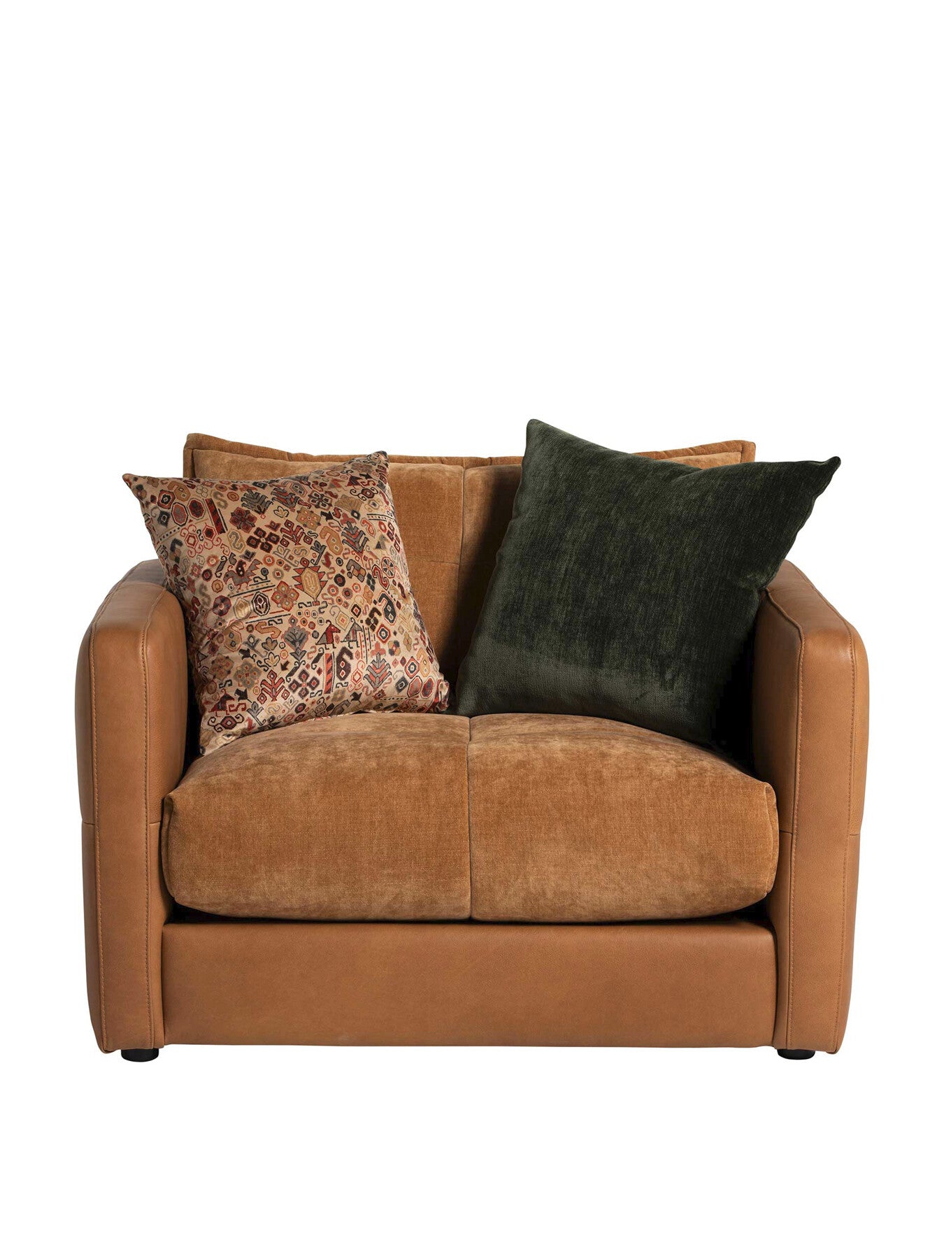 Roby Fabric And Leather Snuggle Chair