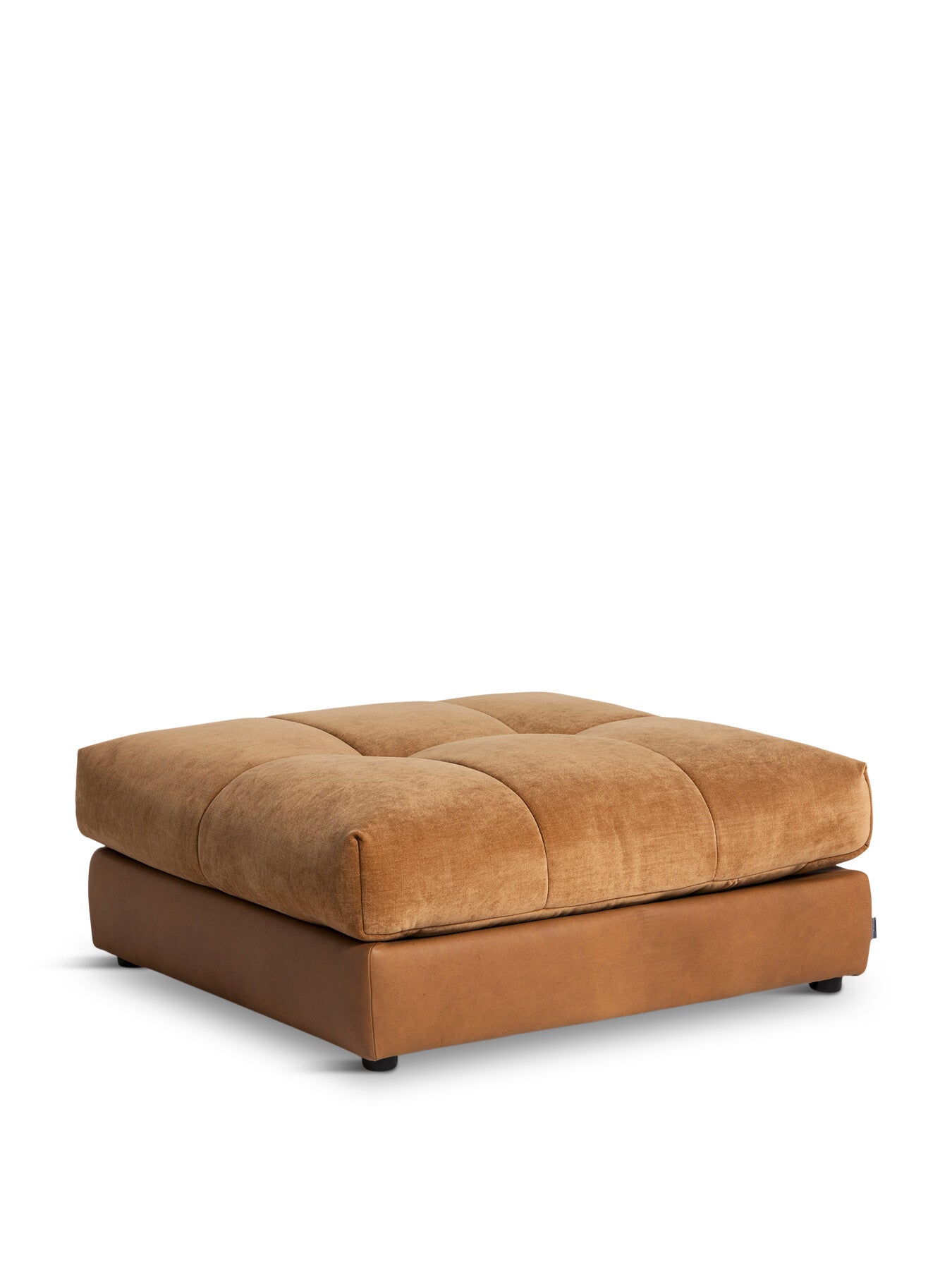 Roby Fabric And Leather Footstool