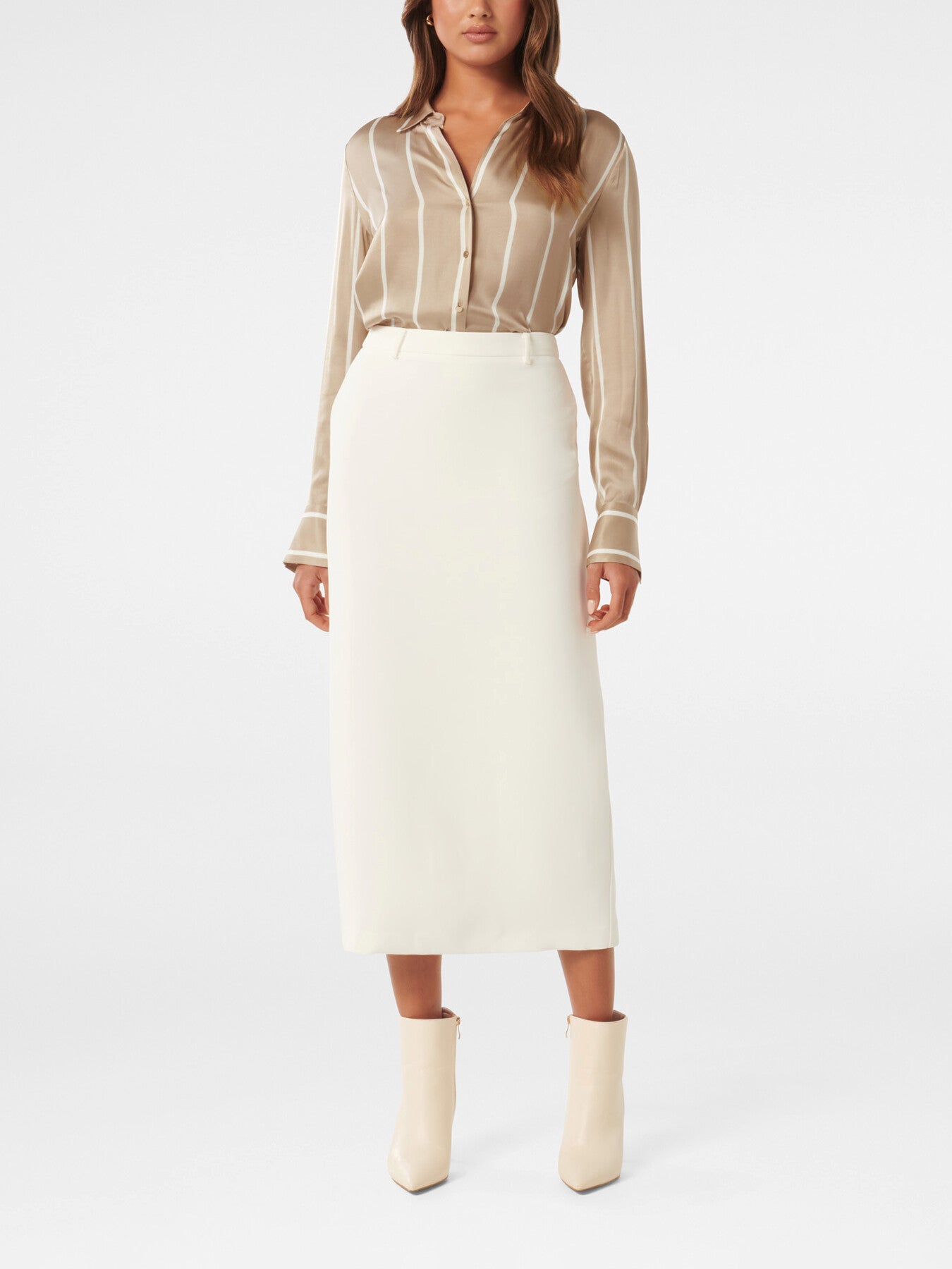 Harvey Notched Neck Satin Shirt