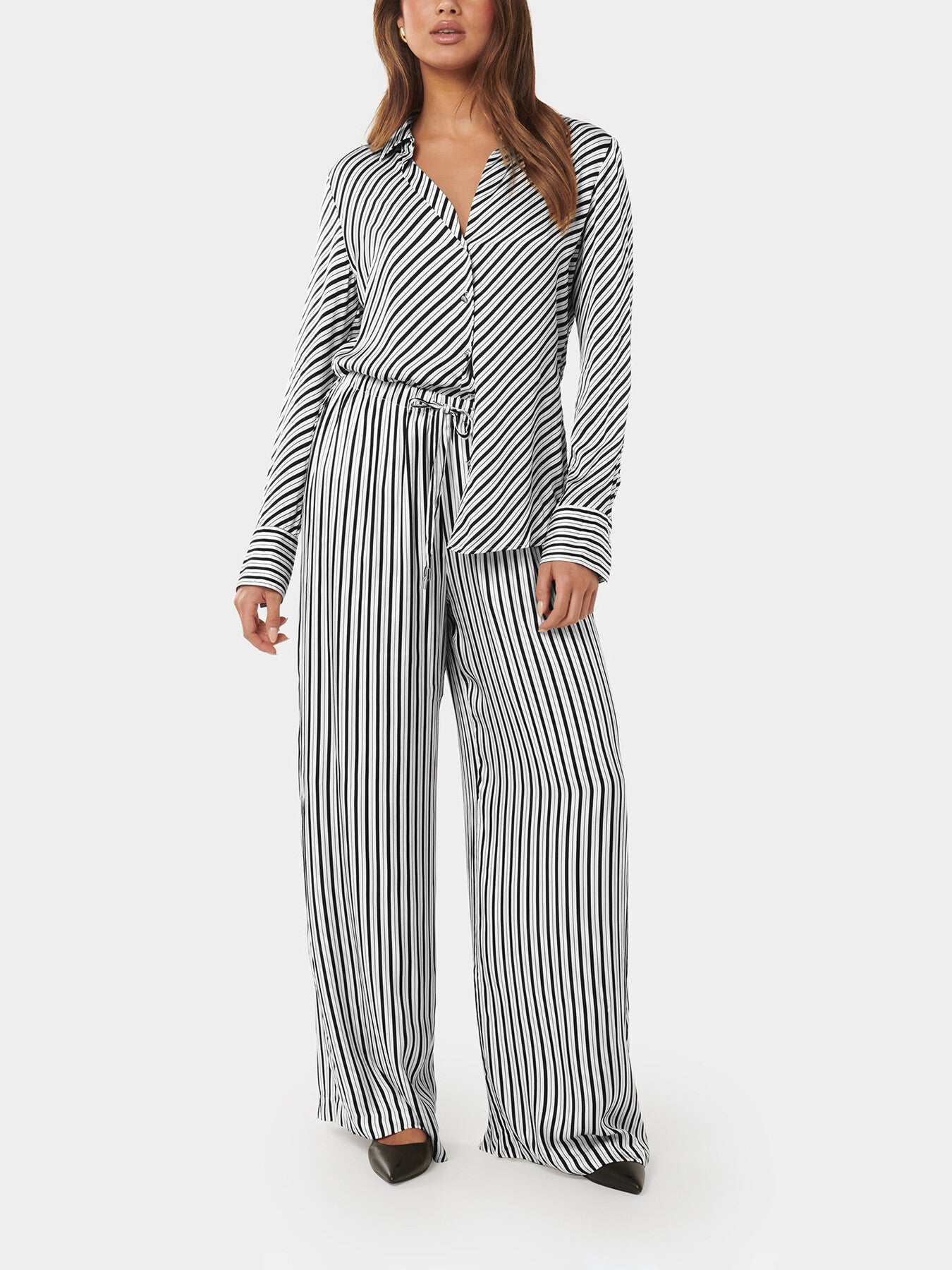 Harvey Notched Neck Satin Shirt