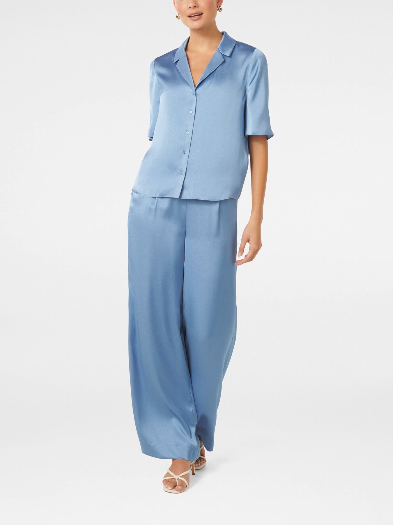 Mercedes Short Sleeves Satin Shirt