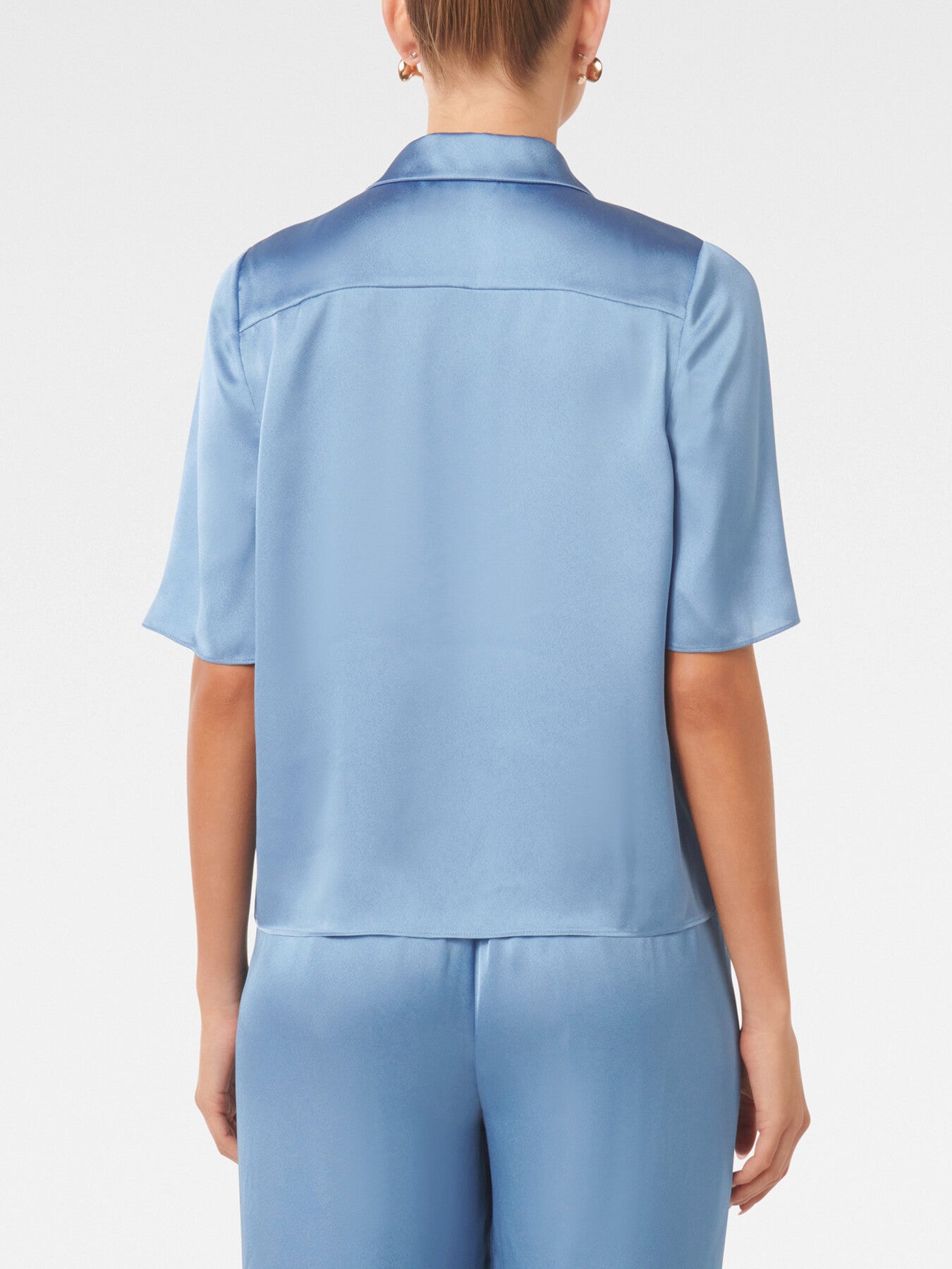 Mercedes Short Sleeves Satin Shirt