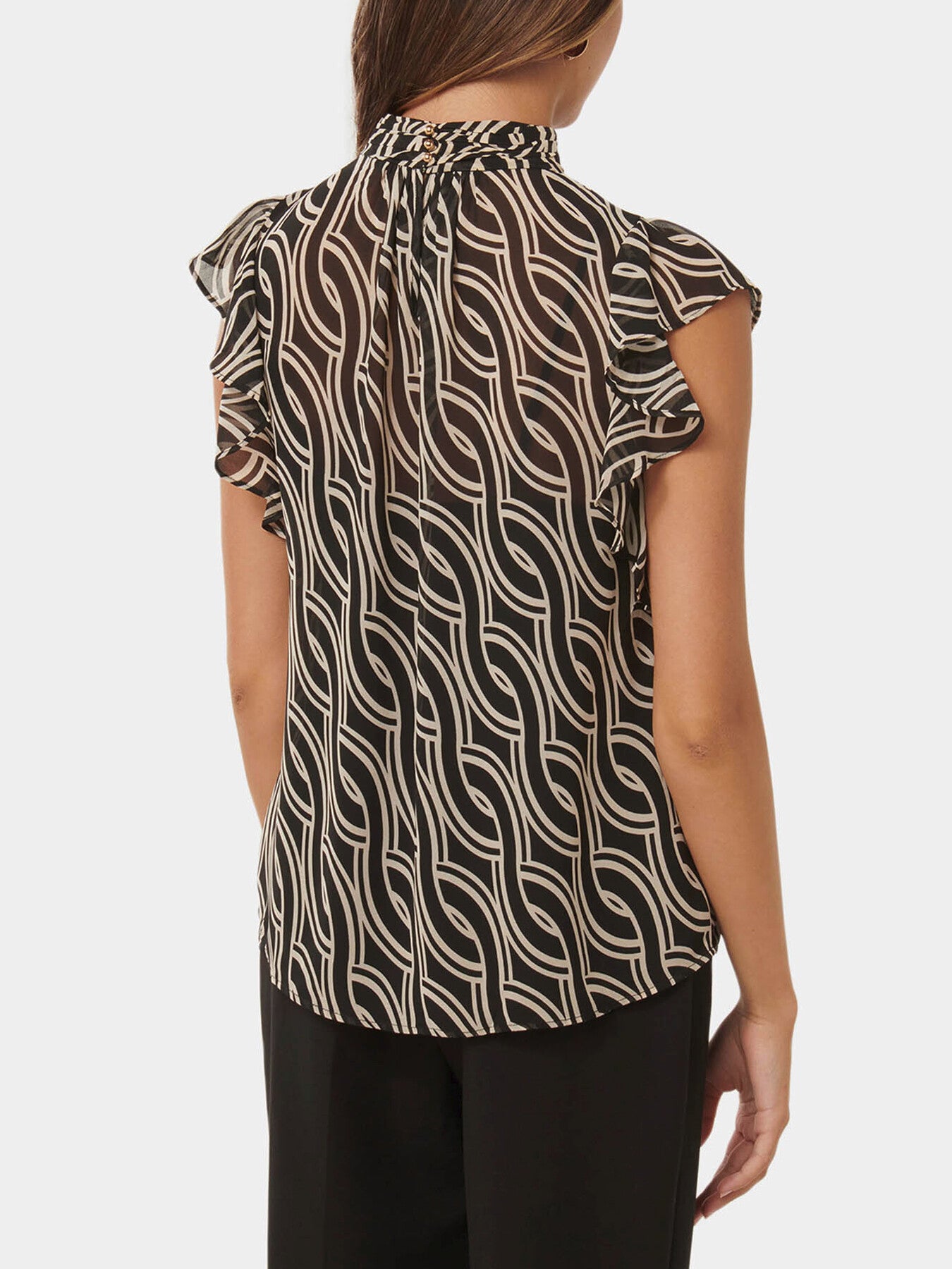 Rayne Petite Ruffle High Neck Blouse