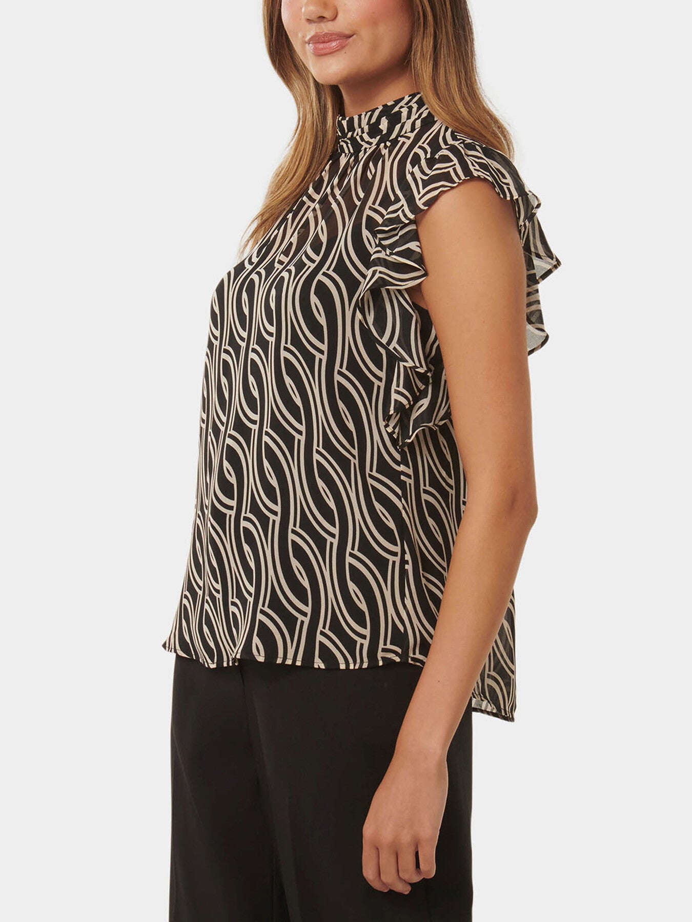 Rayne Petite Ruffle High Neck Blouse