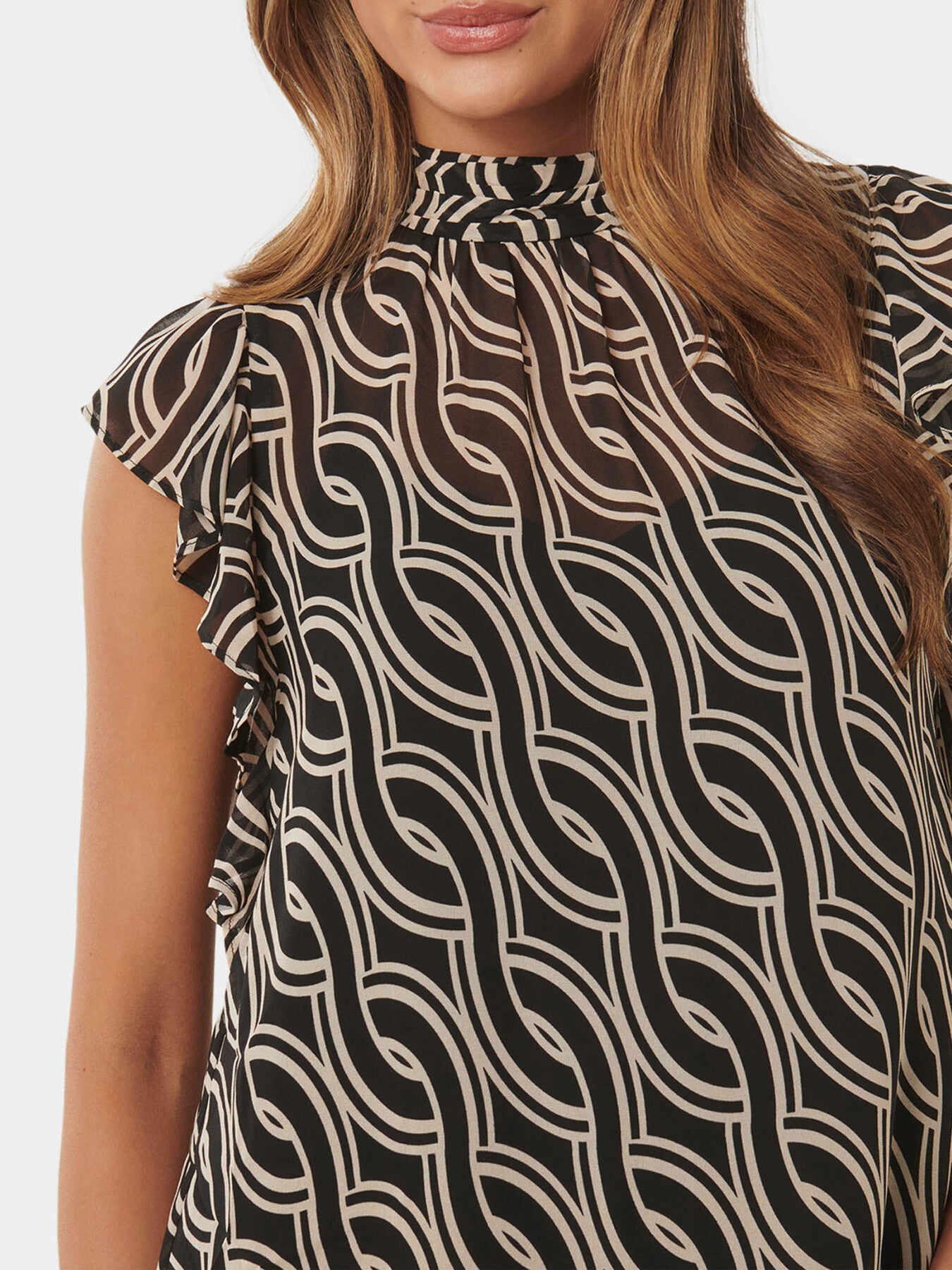 Rayne Petite Ruffle High Neck Blouse