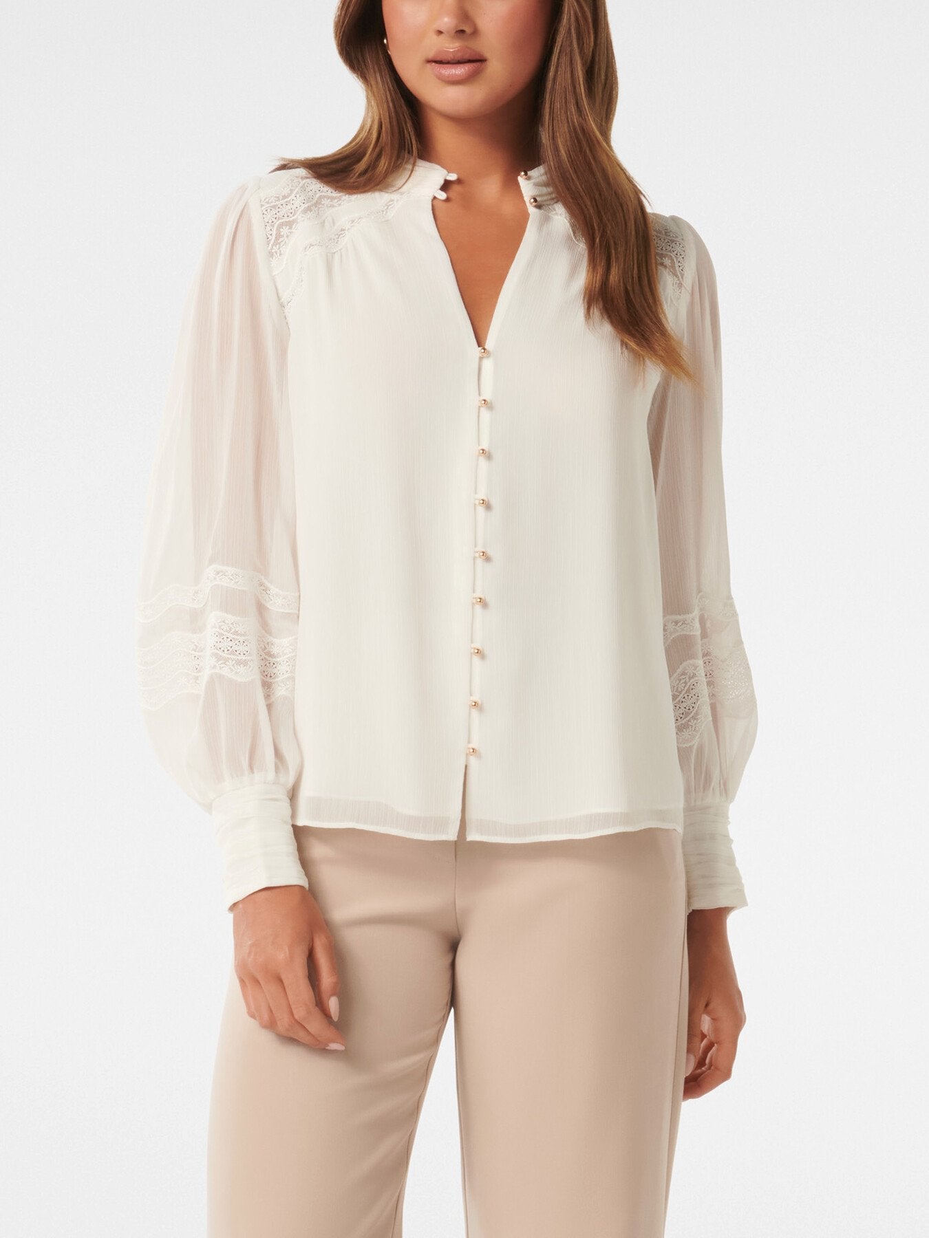 Wendy Wave Trim Blouse