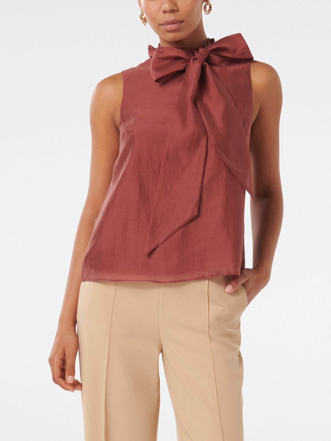 Jane Tie Neck Sleeveless Top