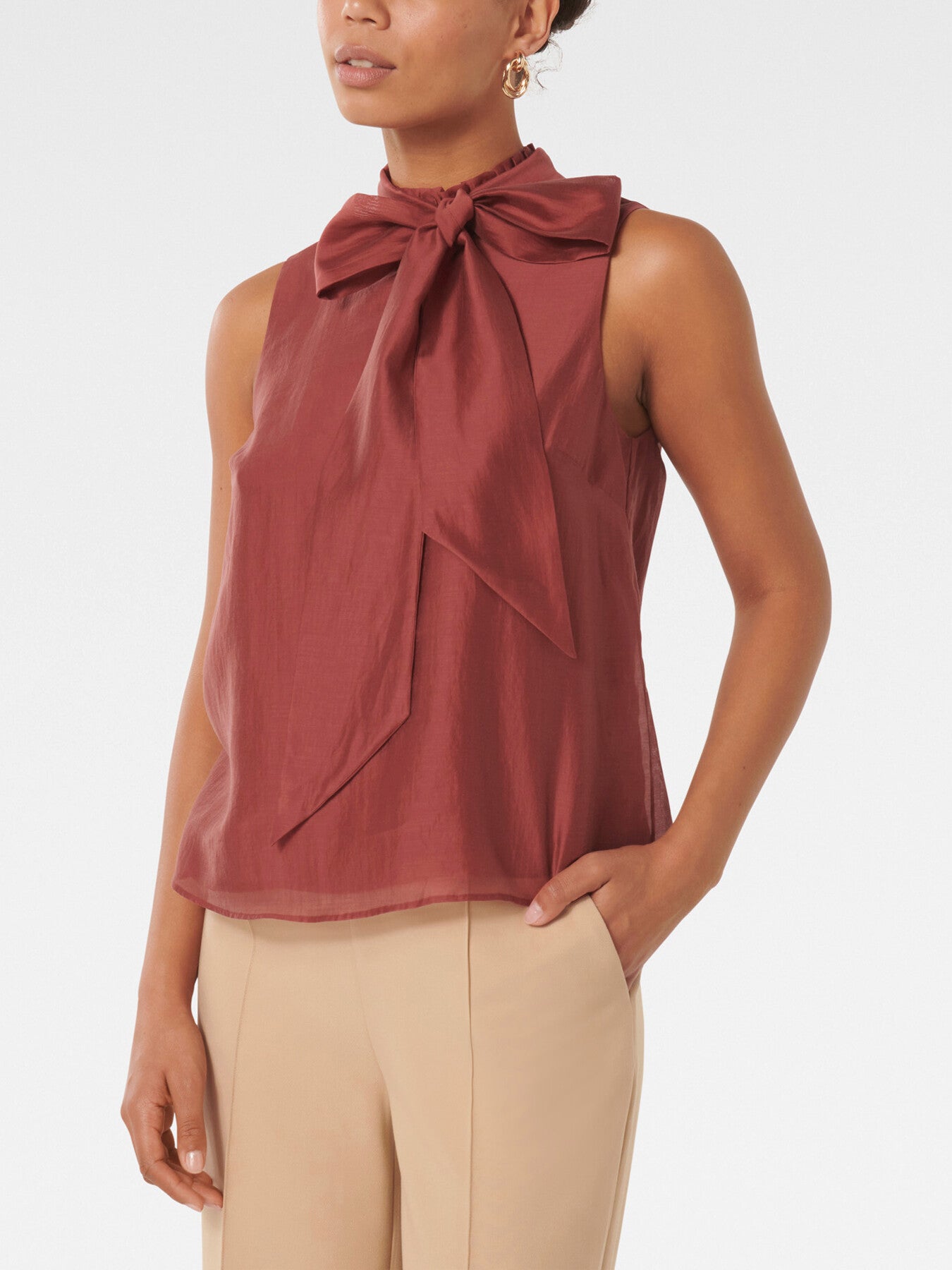 Jane Tie Neck Sleeveless Top