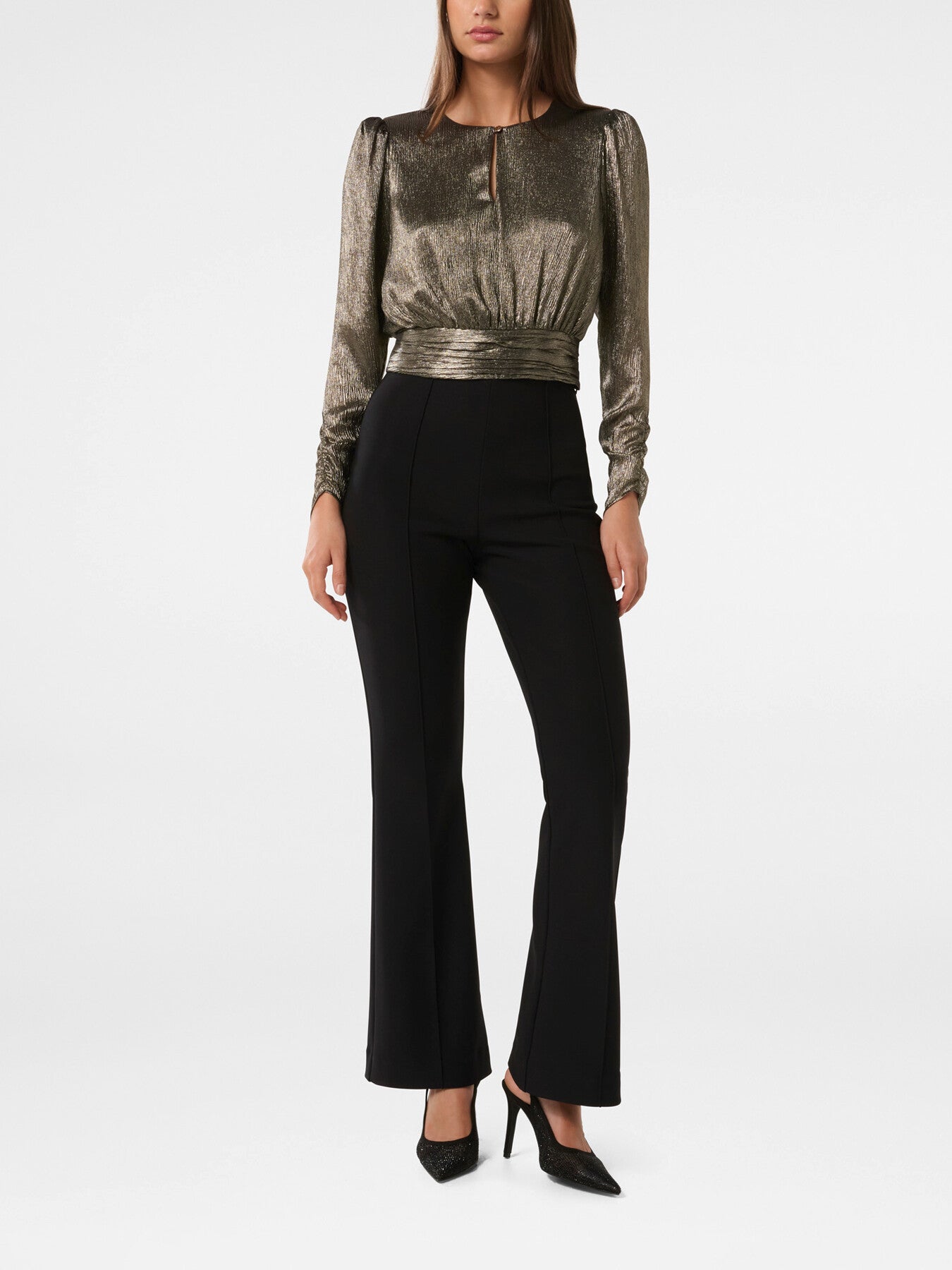 Riya Sparkle Button Front Top