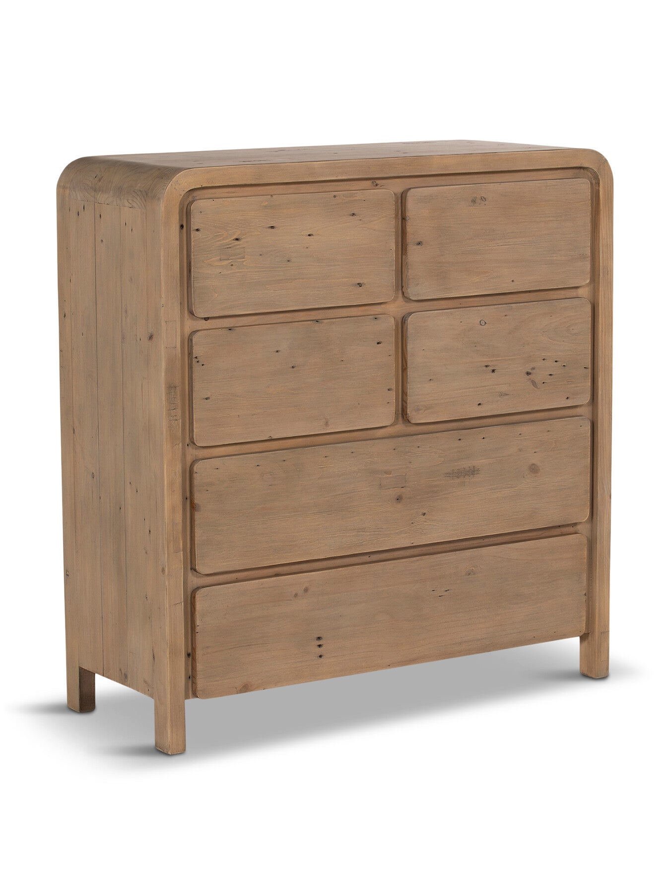 Tosca Reclaimed Wood 6 Drawer Tall Boy 115Cm