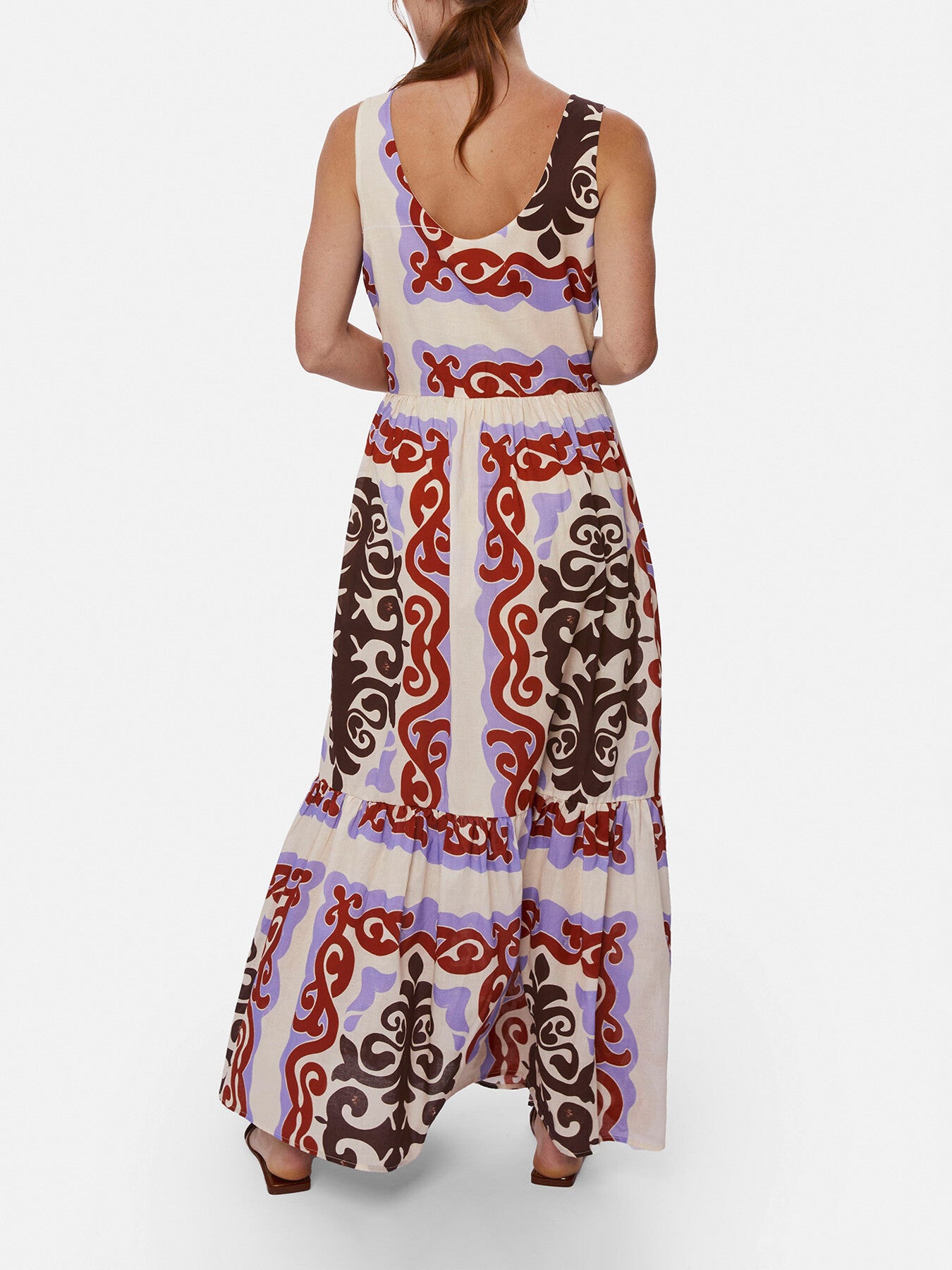 Wide Neckline Strappy Midi Dress