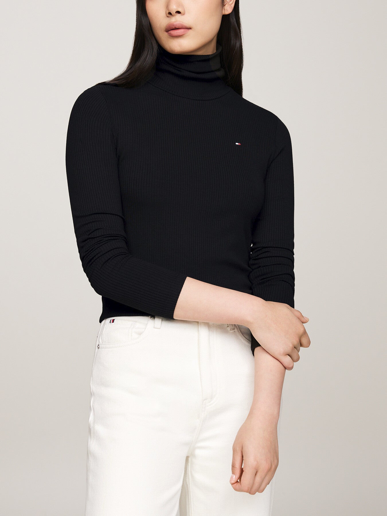 Roll Neck Slim Long Sleeve T-Shirt