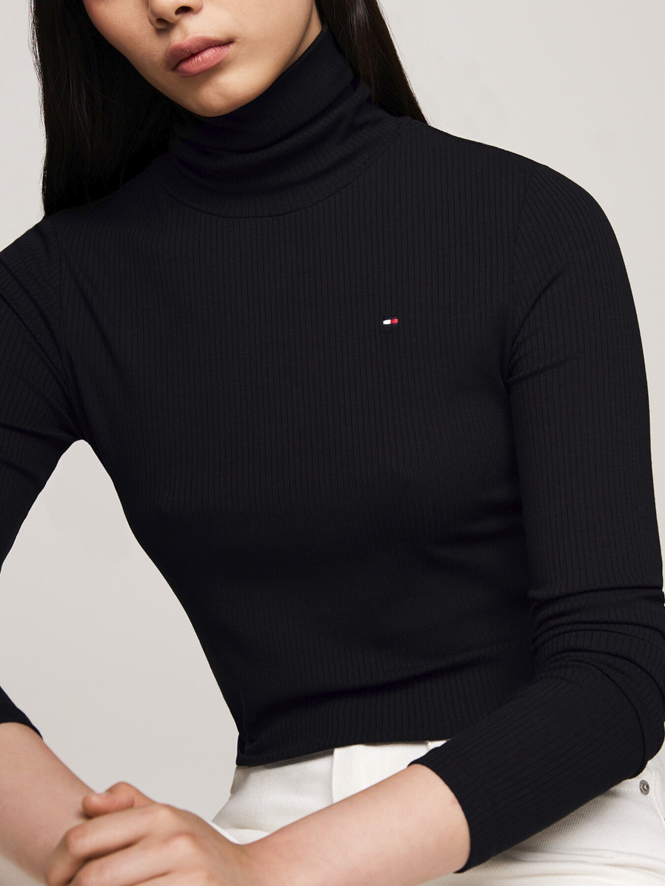 Roll Neck Slim Long Sleeve T-Shirt