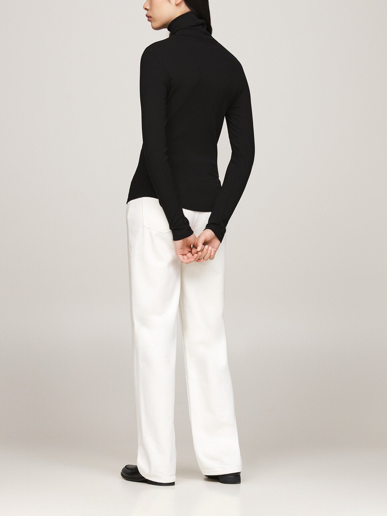 Roll Neck Slim Long Sleeve T-Shirt