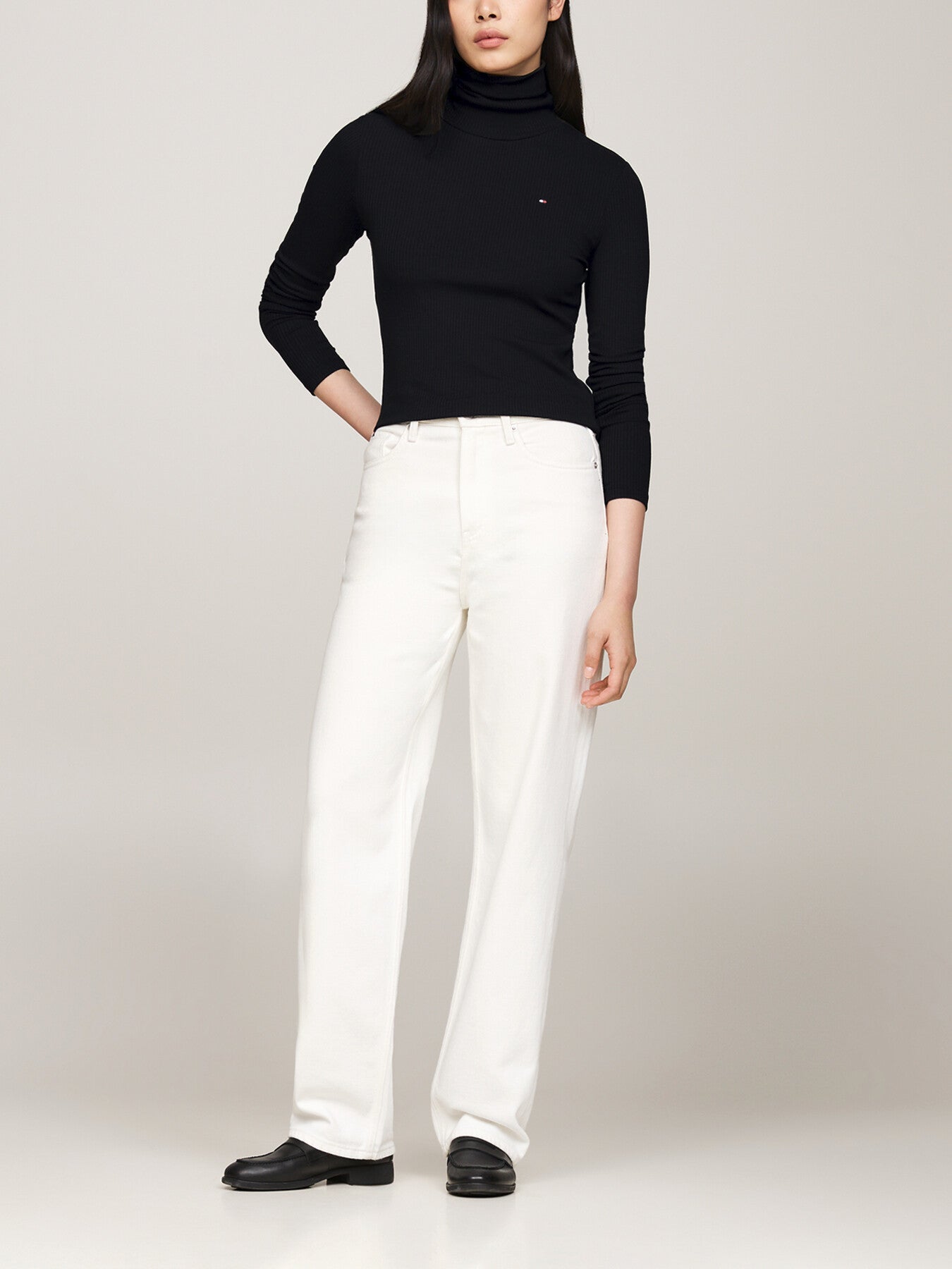Roll Neck Slim Long Sleeve T-Shirt