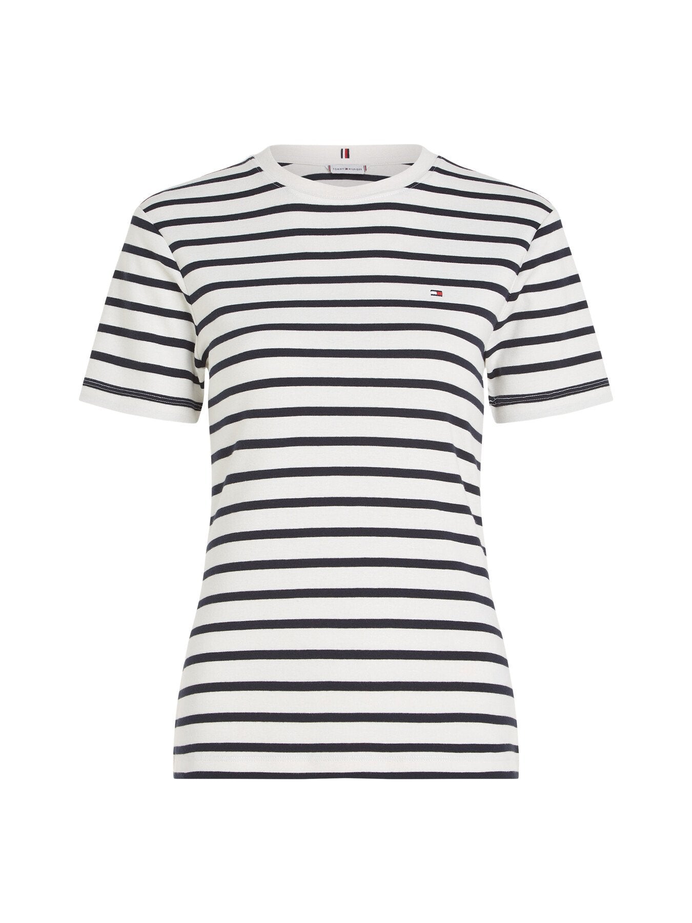 Flag Embroidery Slim Fit Striped T-Sh