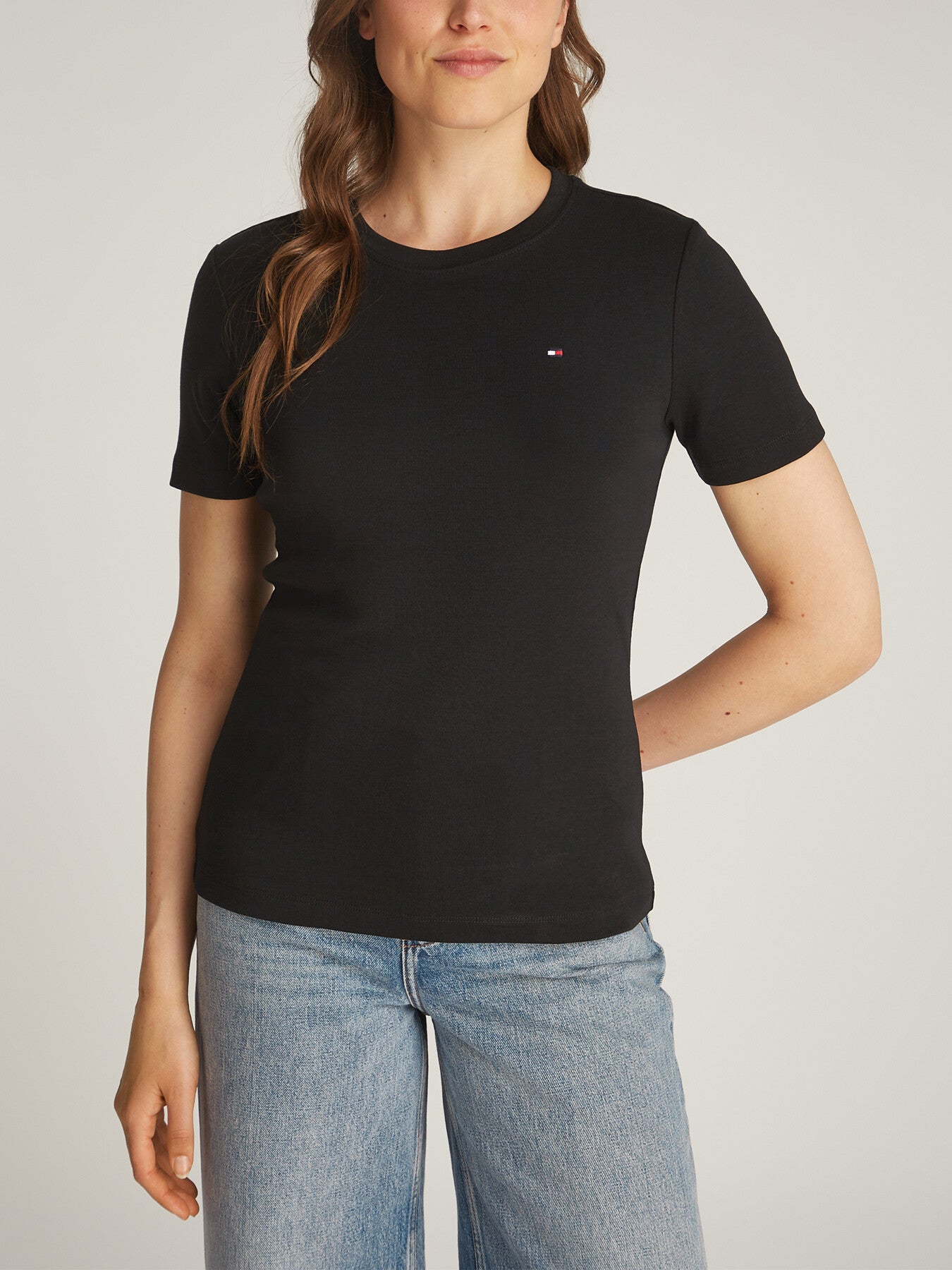 Flag Embroidery Slim T-Shirt