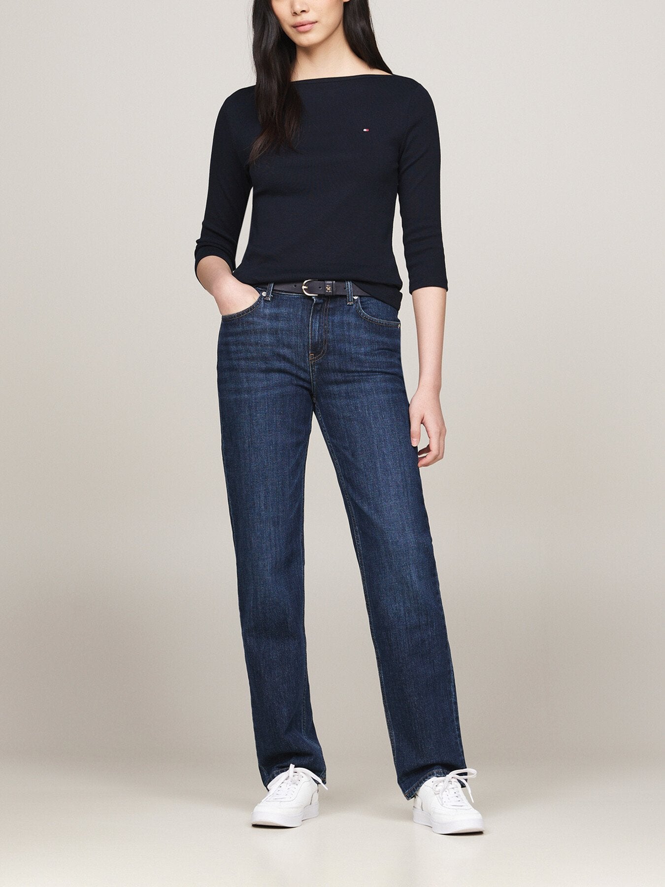 Boat Neck Slim T-Shirt Desert Sky