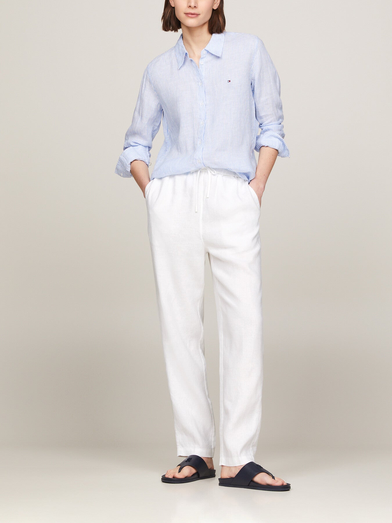 Casual Tapered Drawstring Trousers