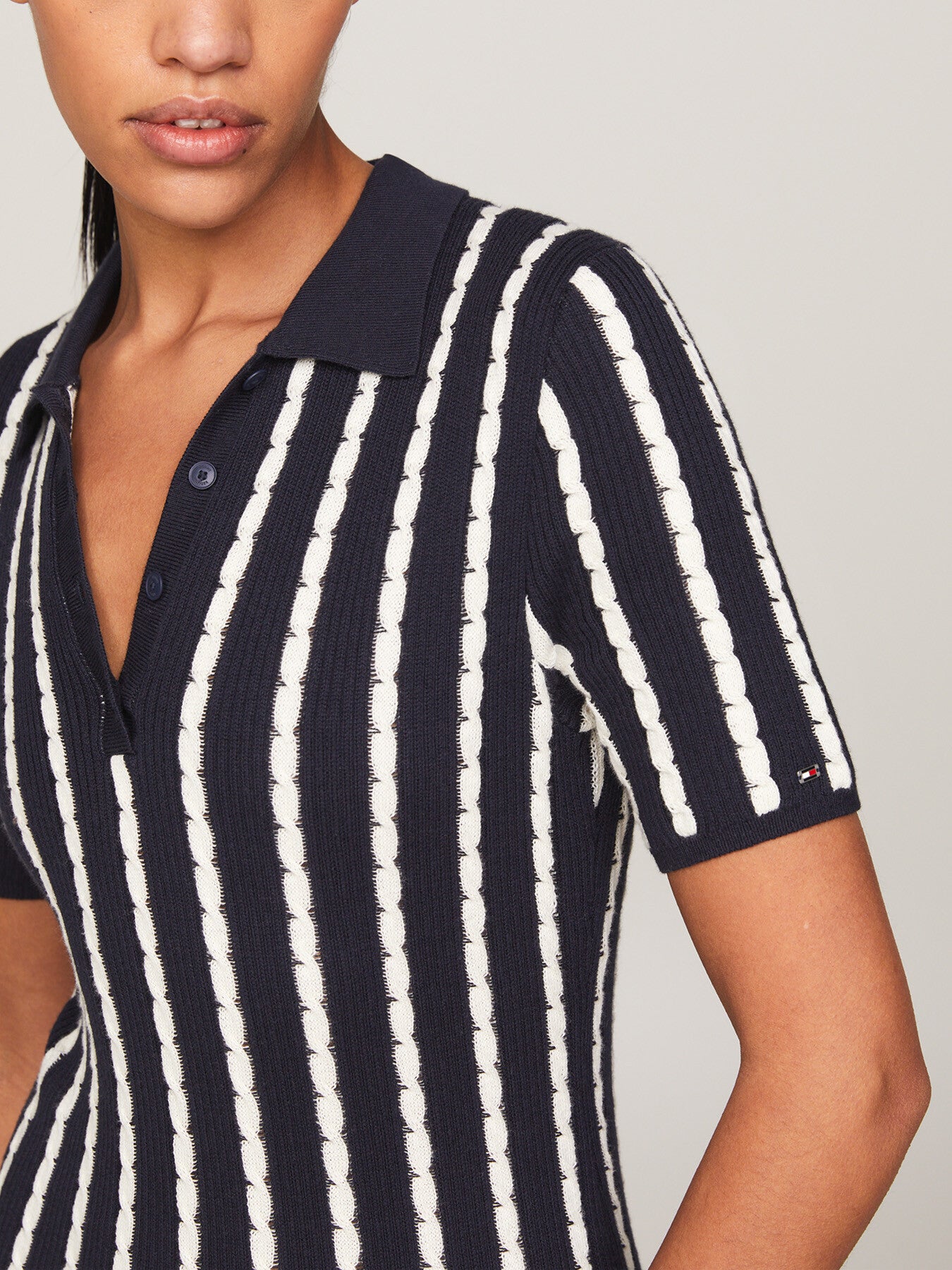 Cable Knit Knee Length Polo