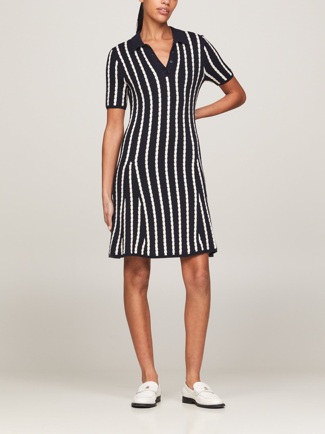 Cable Knit Knee Length Polo