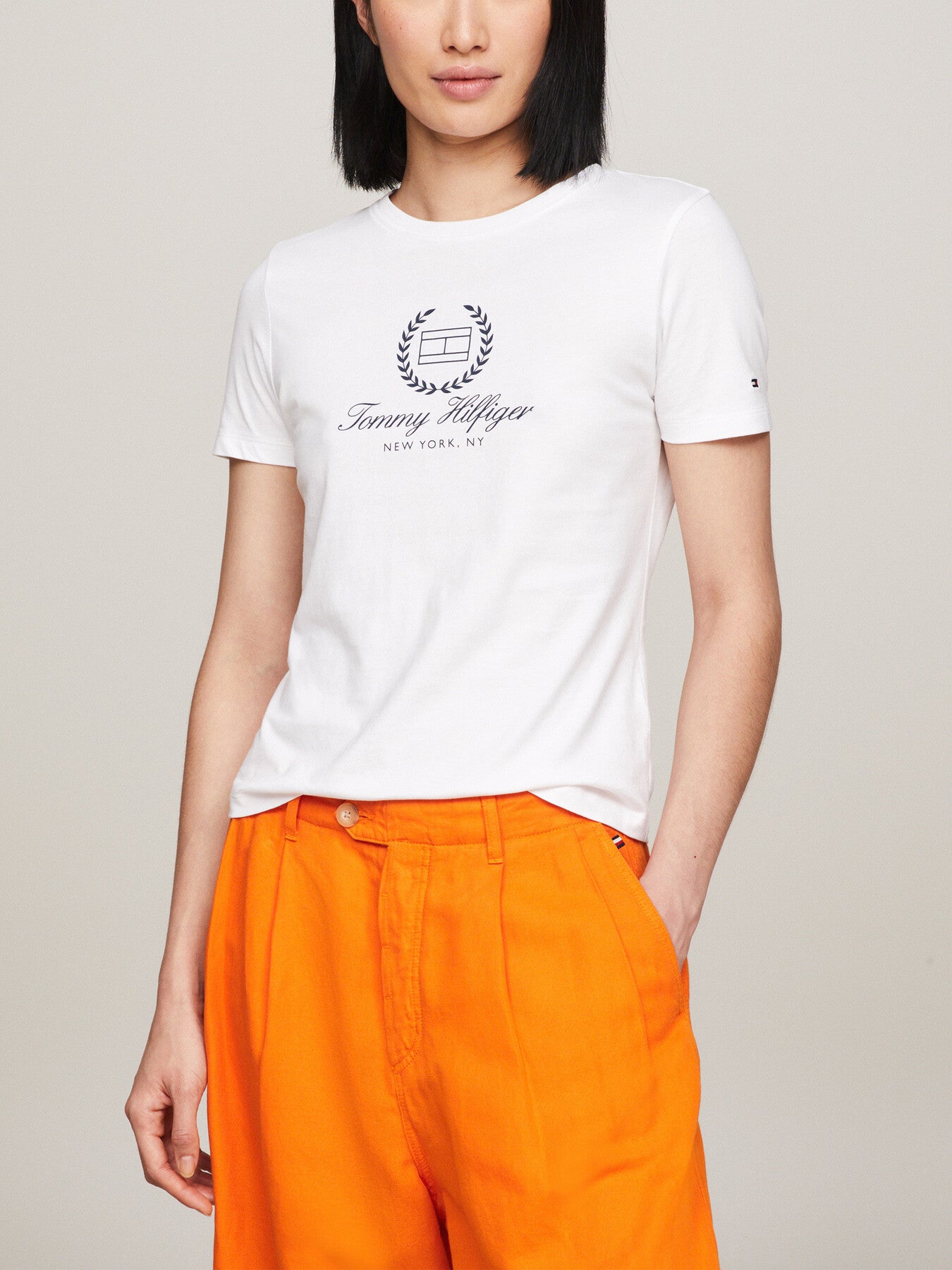 Crew Neck Logo Slim Fit T-Shirt
