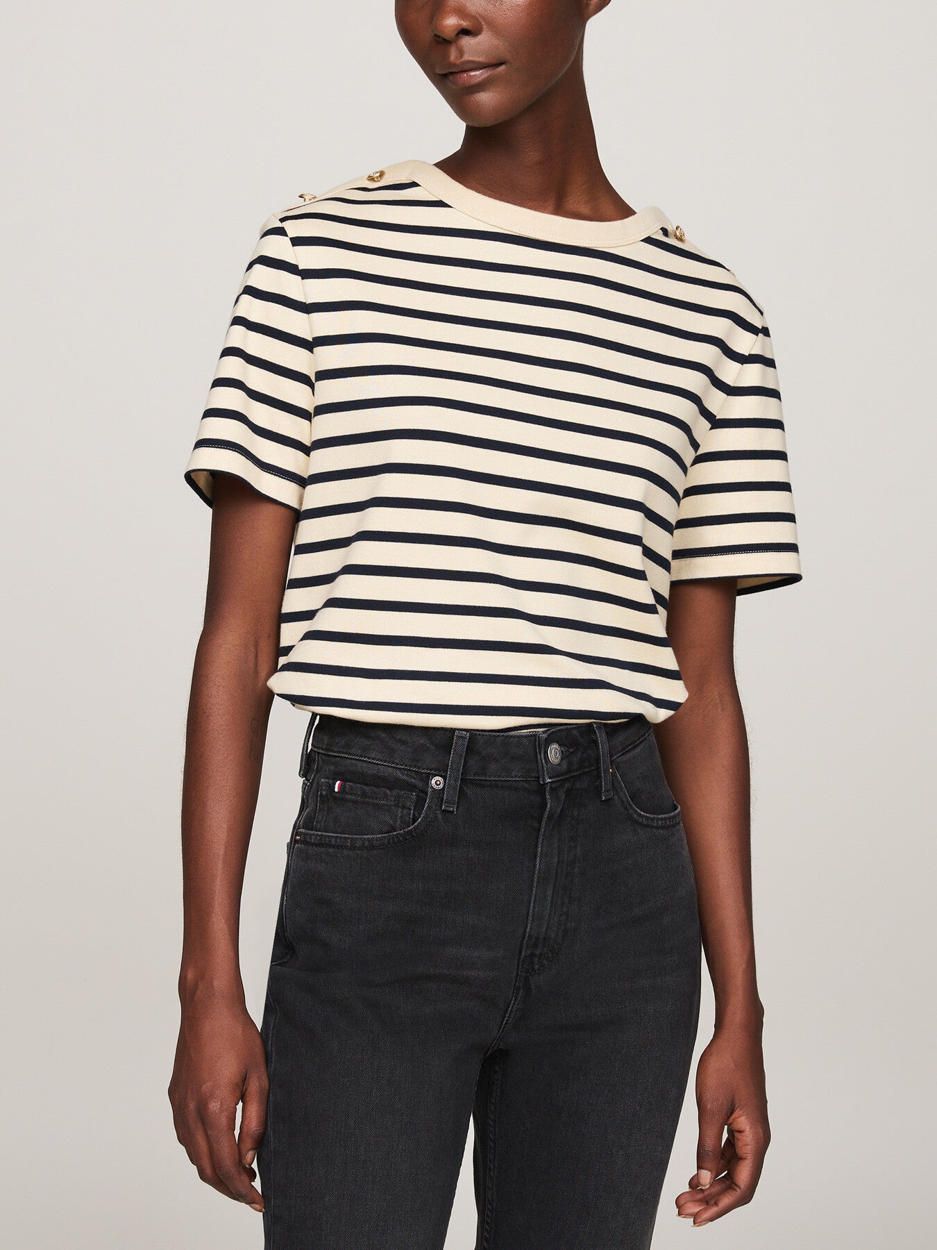 Stripe Boat Neck Relaxed