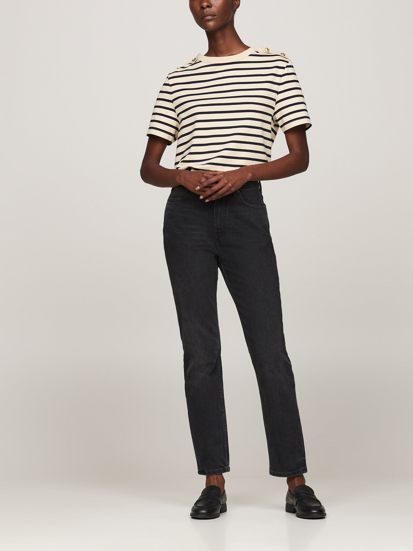 Stripe Boat Neck Relaxed