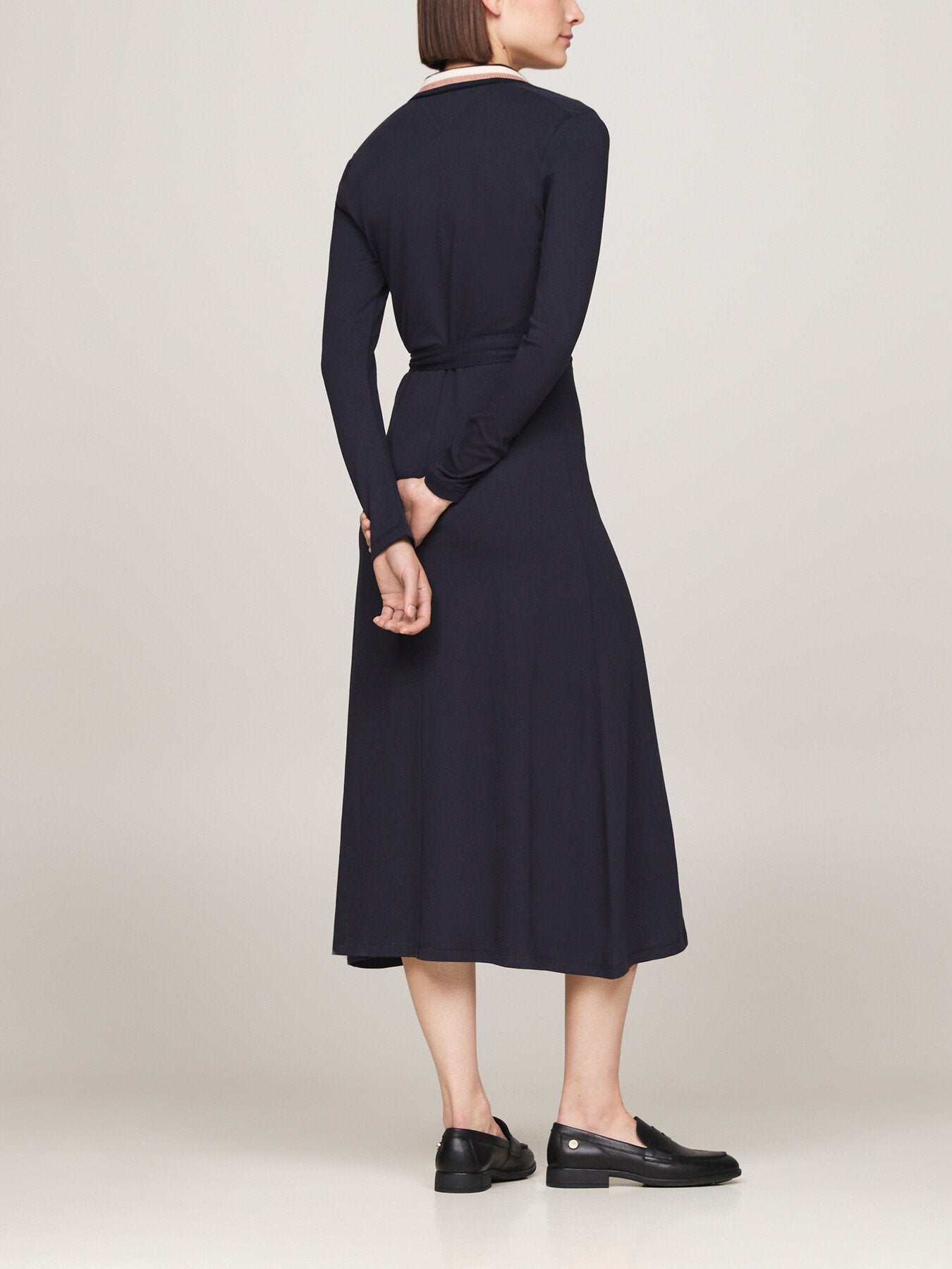 Belted Maxi Slim Polo Dress