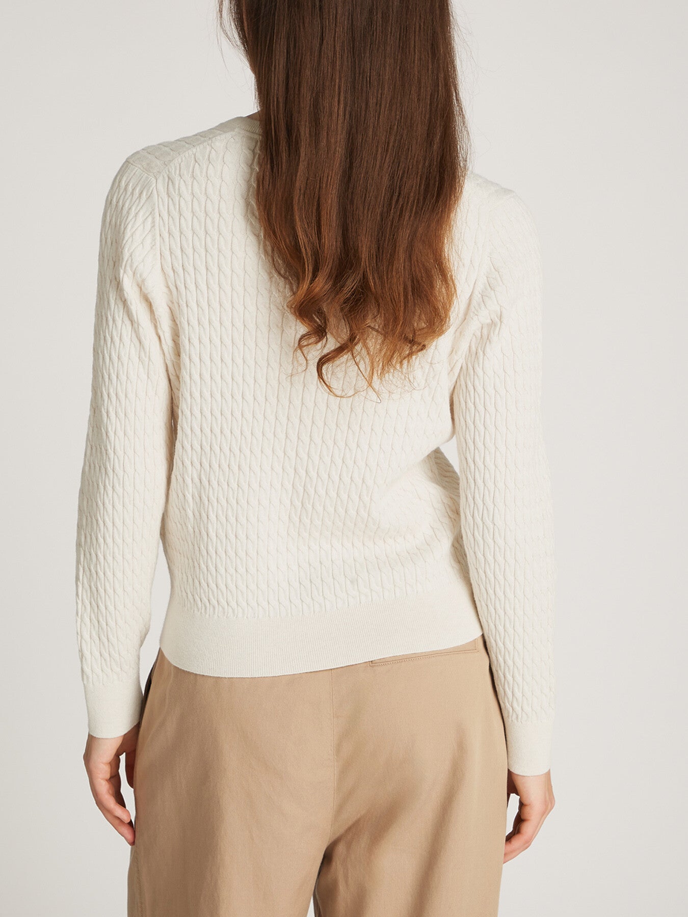 Cotton Cable V-Neck Sweater