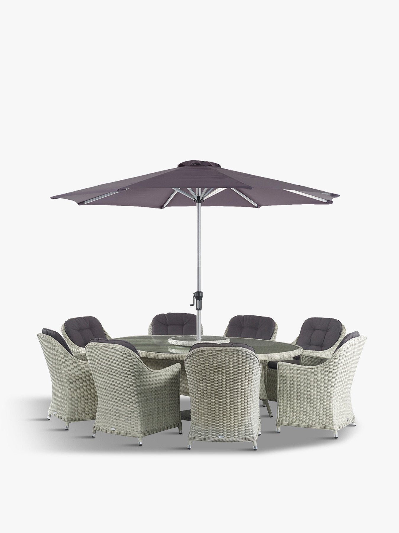 Monterey Elliptical 8 Seat Table Set with Parasol