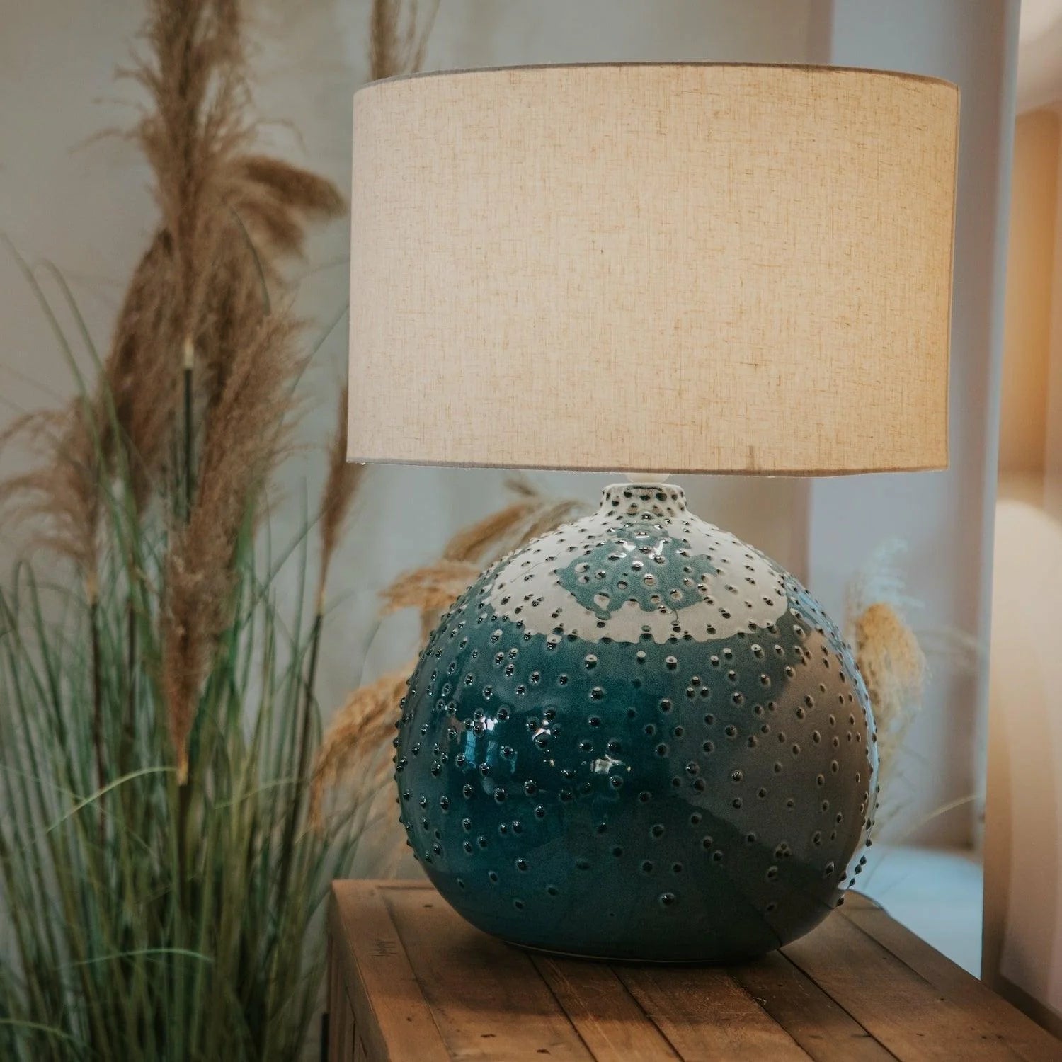 Bobble Ball Table Lamp with Linen Shade