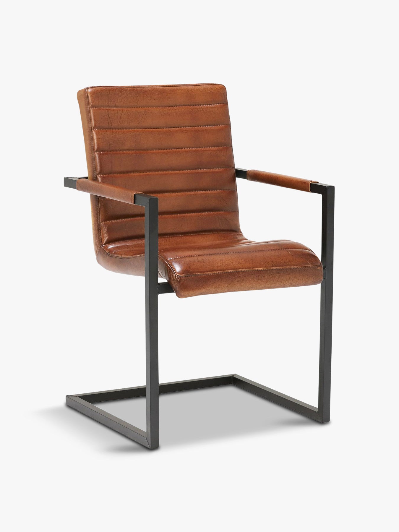 Brutus Buffalo Leather Dining Chair, Brown