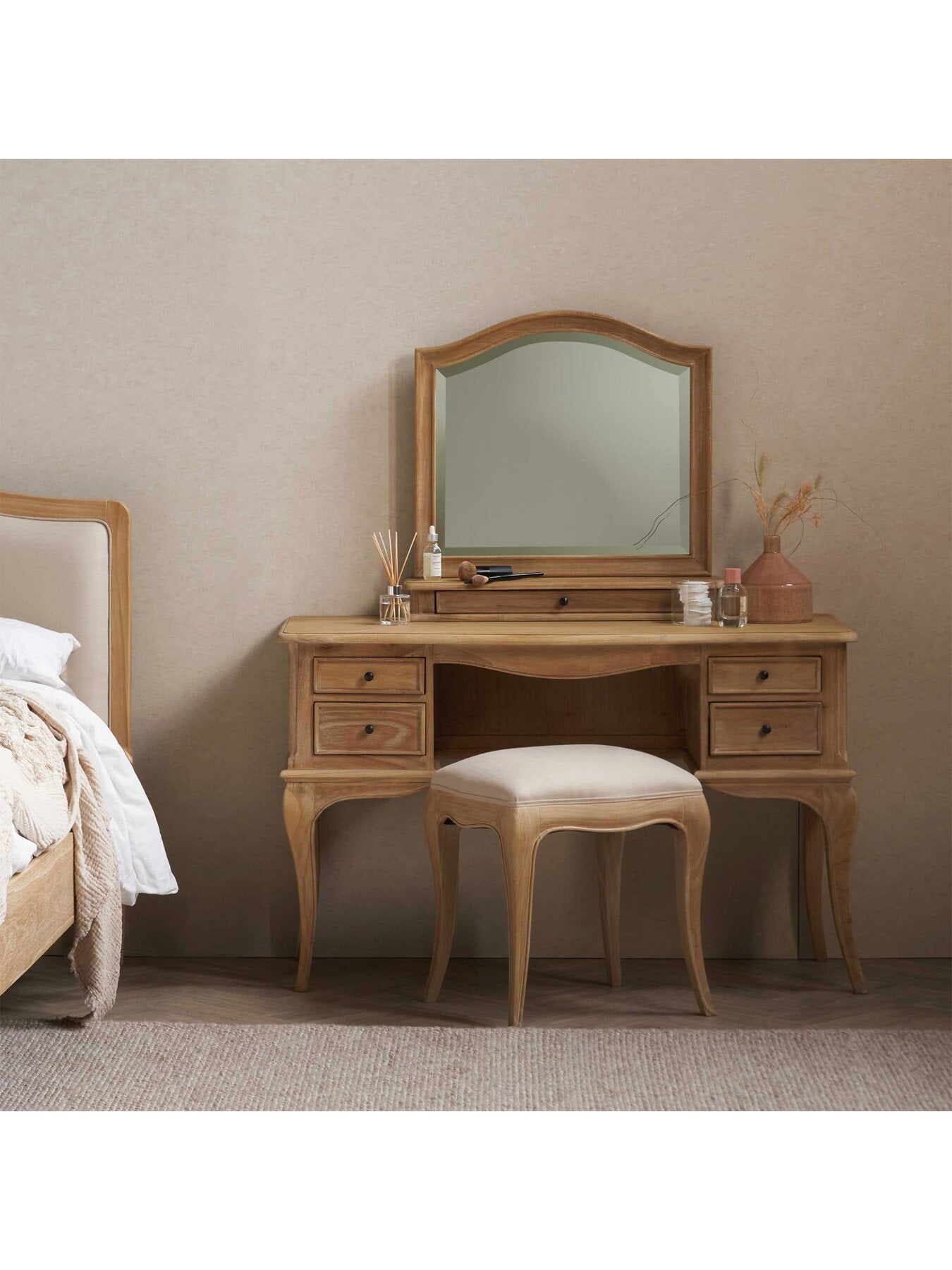 Cecile Light Wood French Style Gallery Mirror