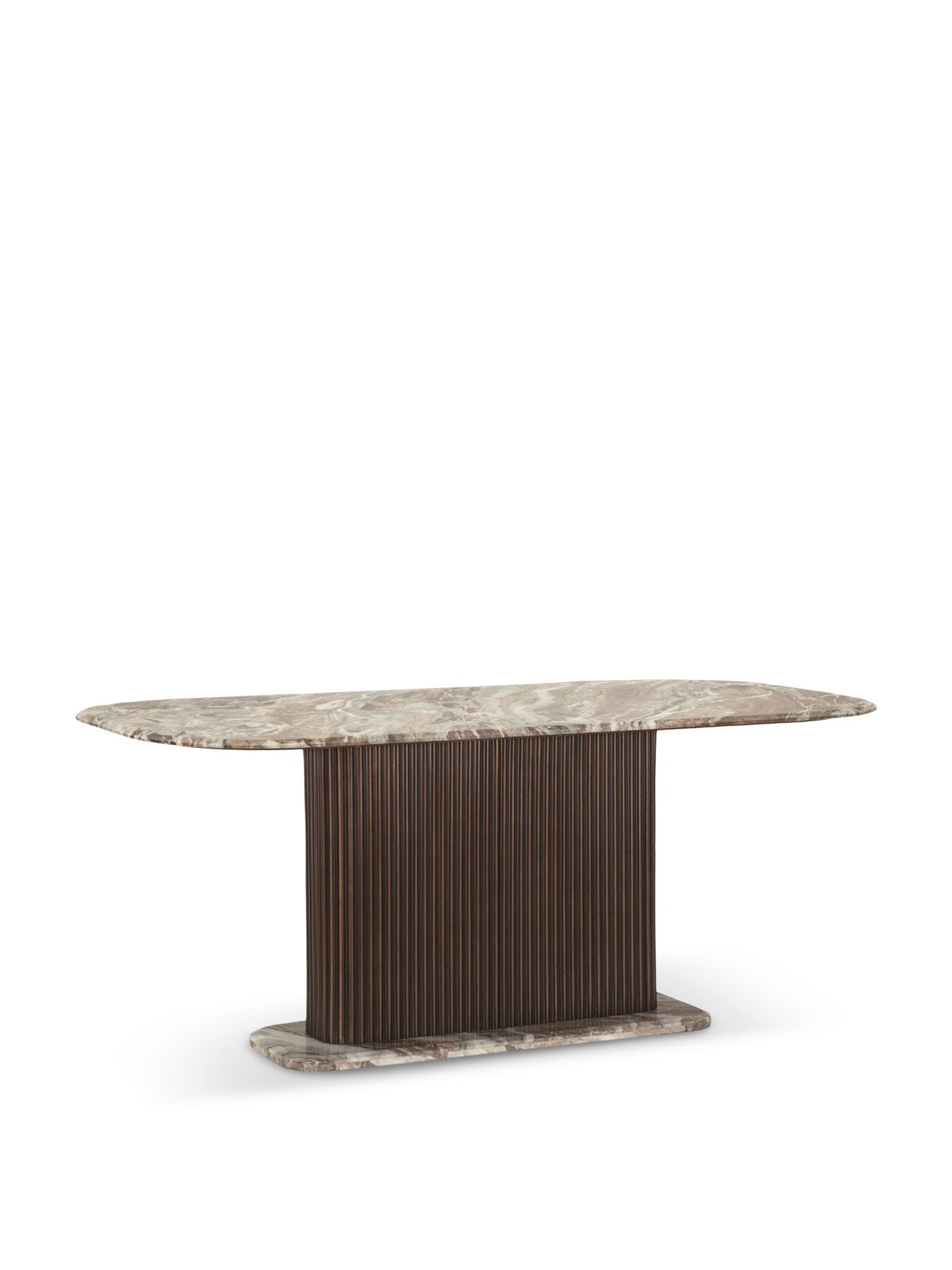 Gion Marble 180cm Dining Table With Wave Metal B