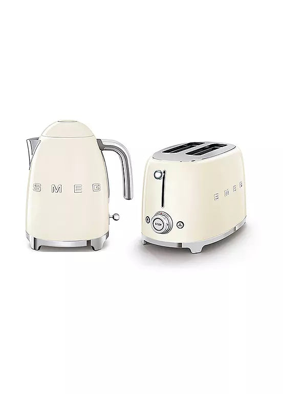 SMEG KLF03 Kettle and TSF01 Toaster Cream Bundle
