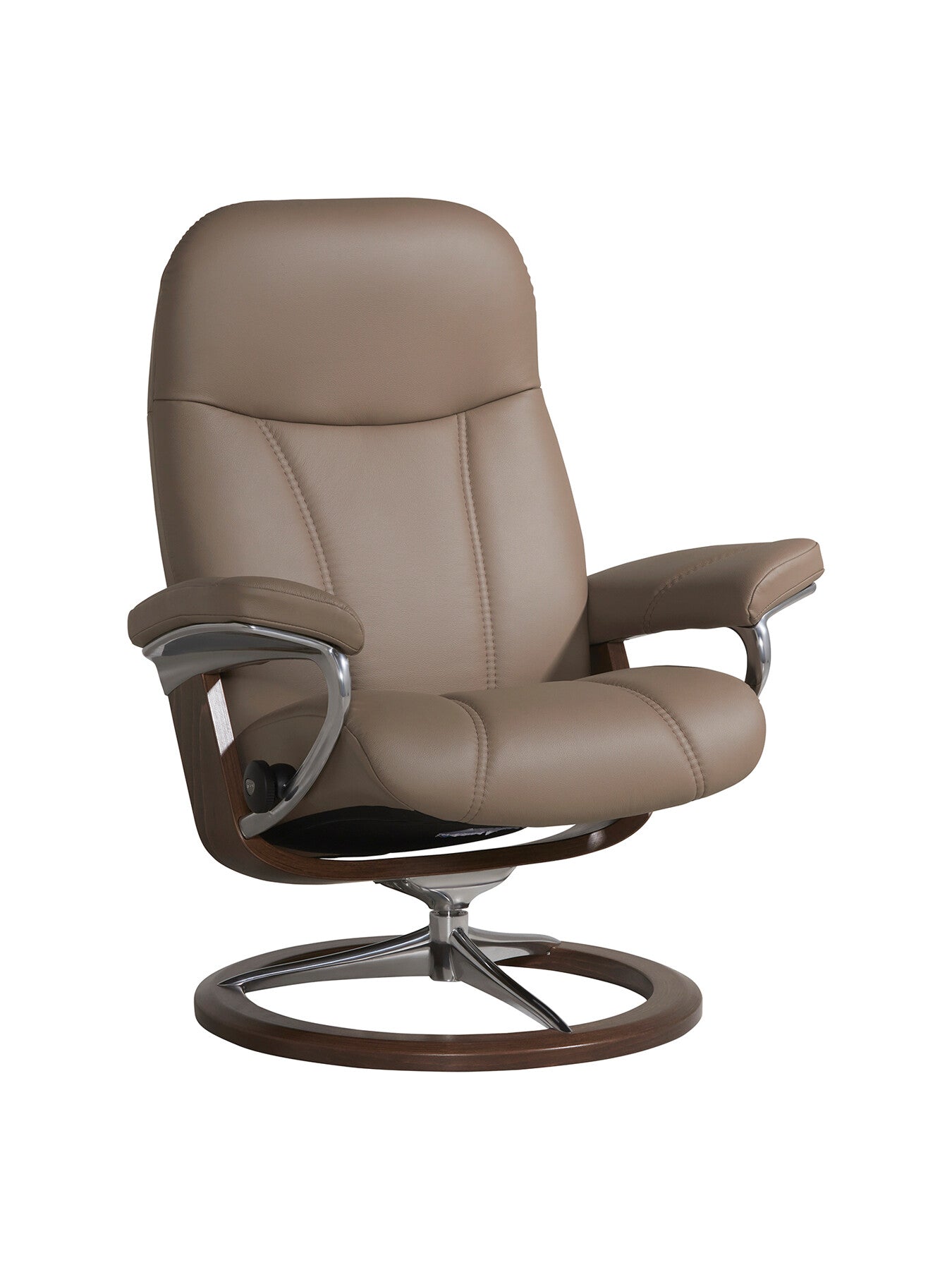 Brown Consul Brown Leather Small Signature Chair And Footsto