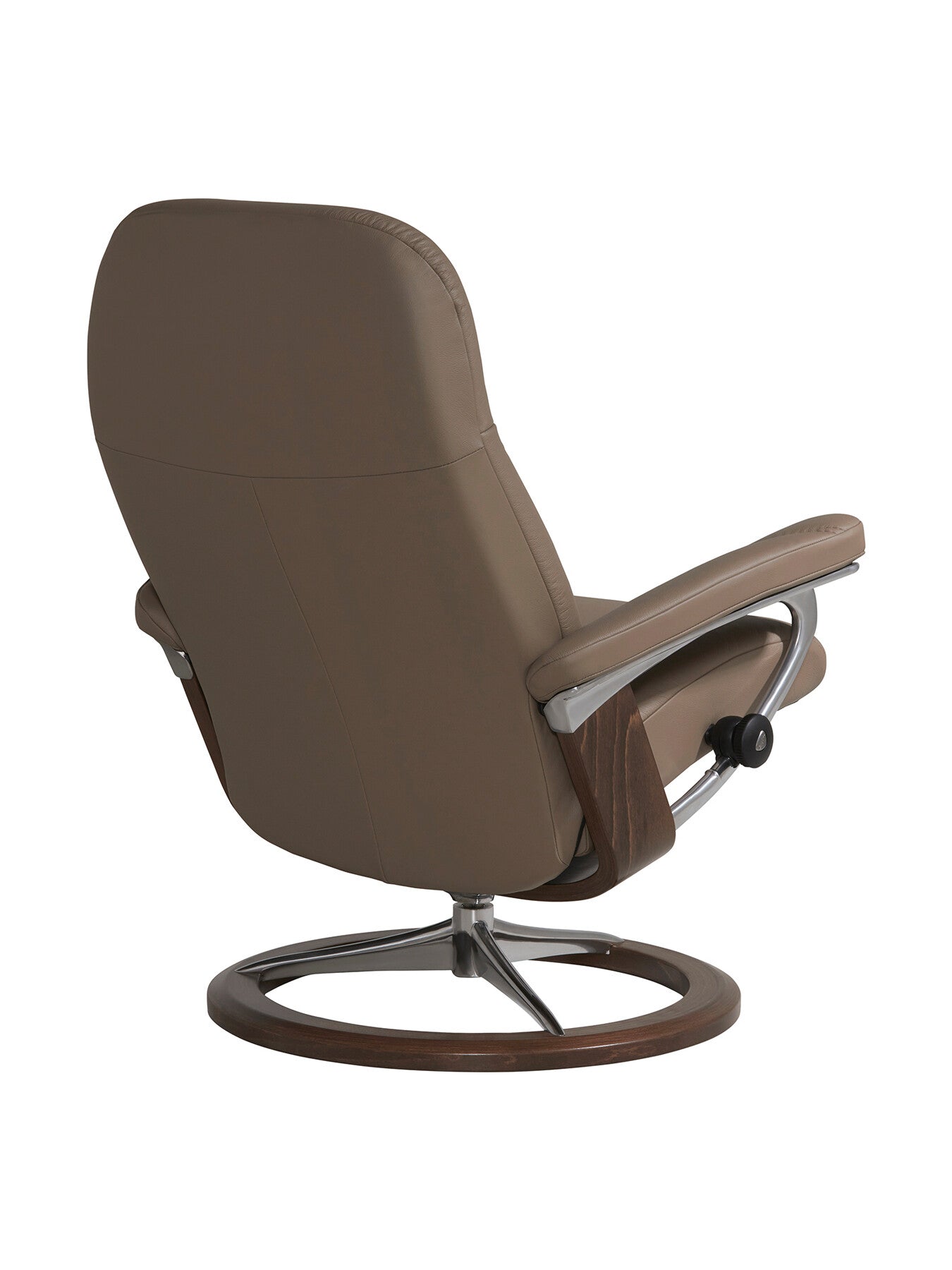 Brown Consul Brown Leather Small Signature Chair And Footsto