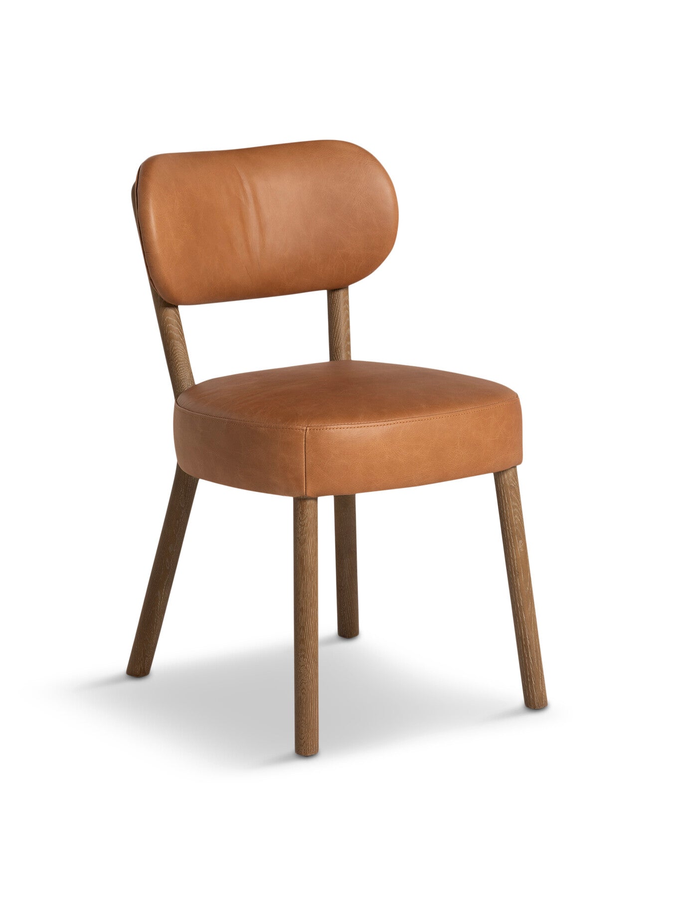 Dove Tan Leather Dining Chair