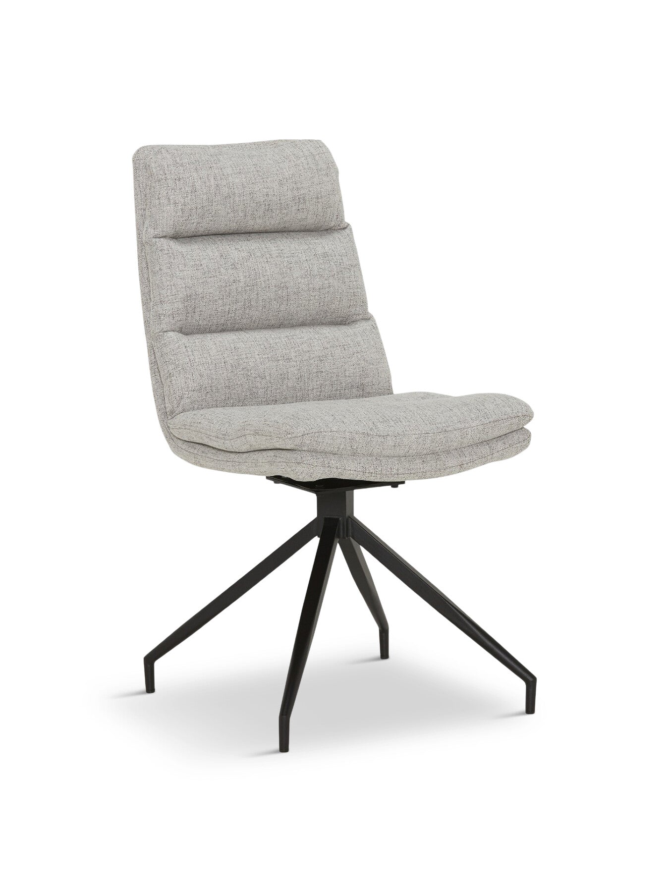 Eero Light Fabric Swivel Dining Chair With Black L