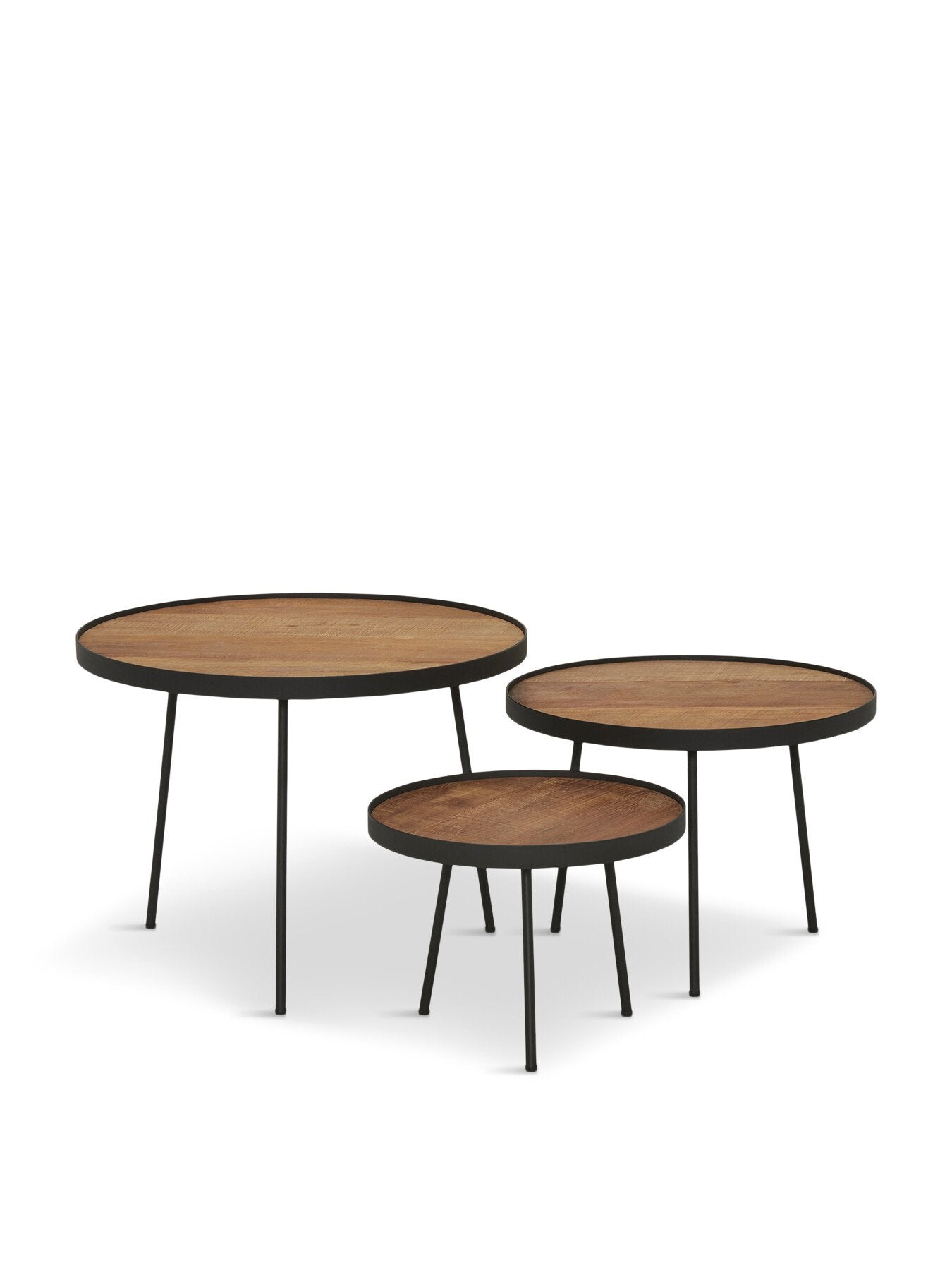 Fika Round Set Of 3 Wooden Coffee Tables