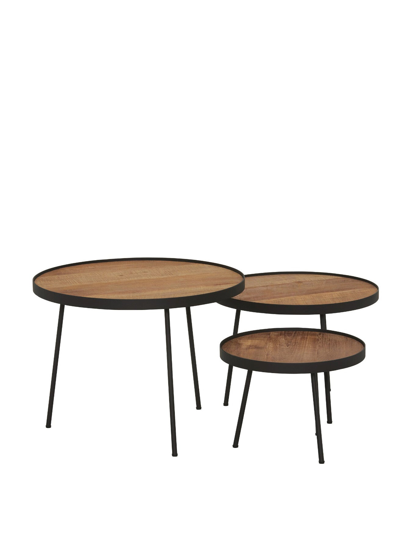 Fika Round Set Of 3 Wooden Coffee Tables