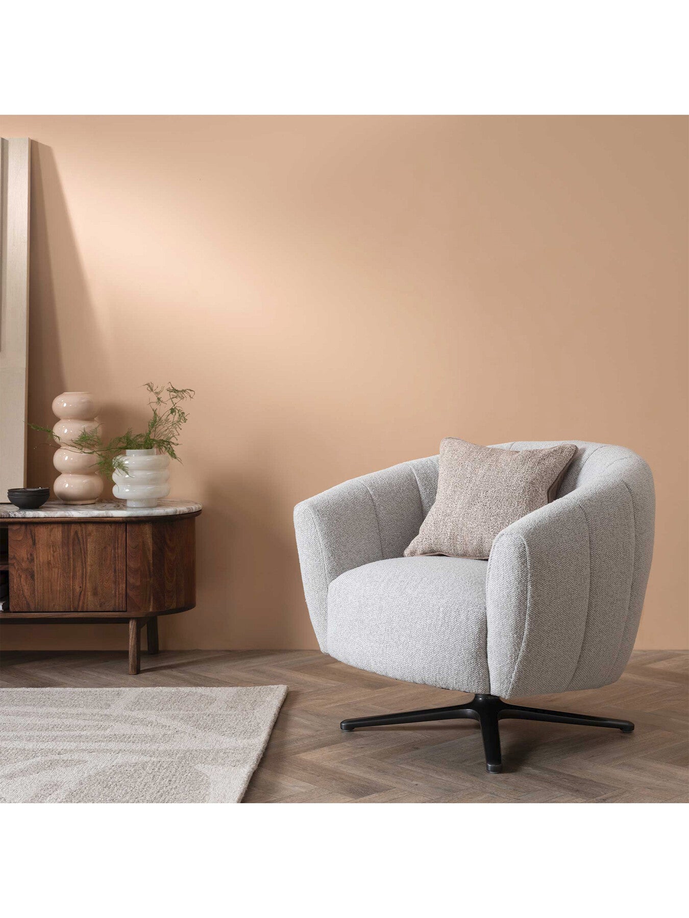 Finola Fabric 1 Seater Swivel Chair