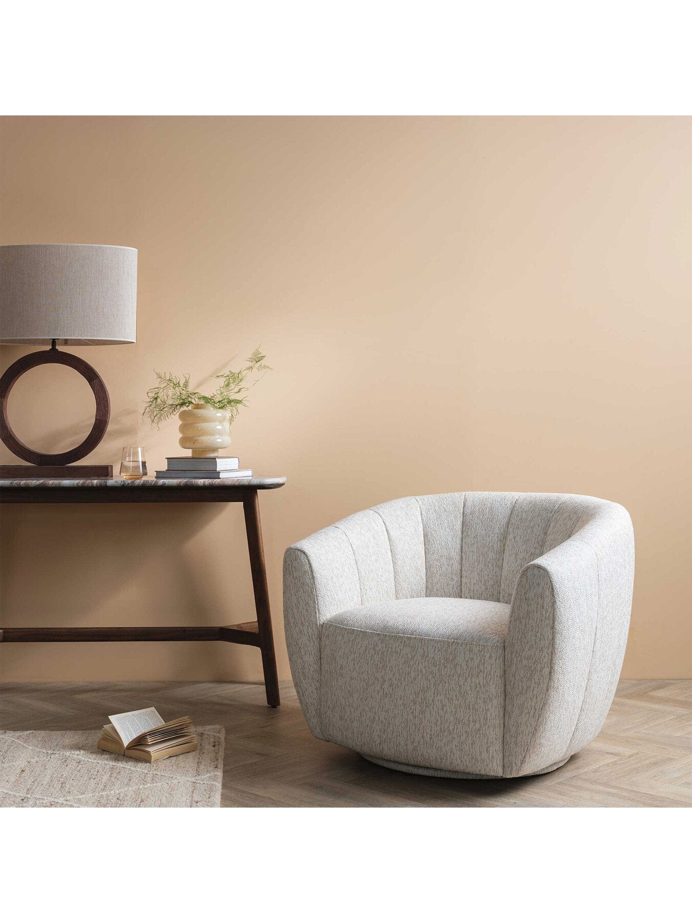 Fontana Beige Fabric 1 Seater Armchair