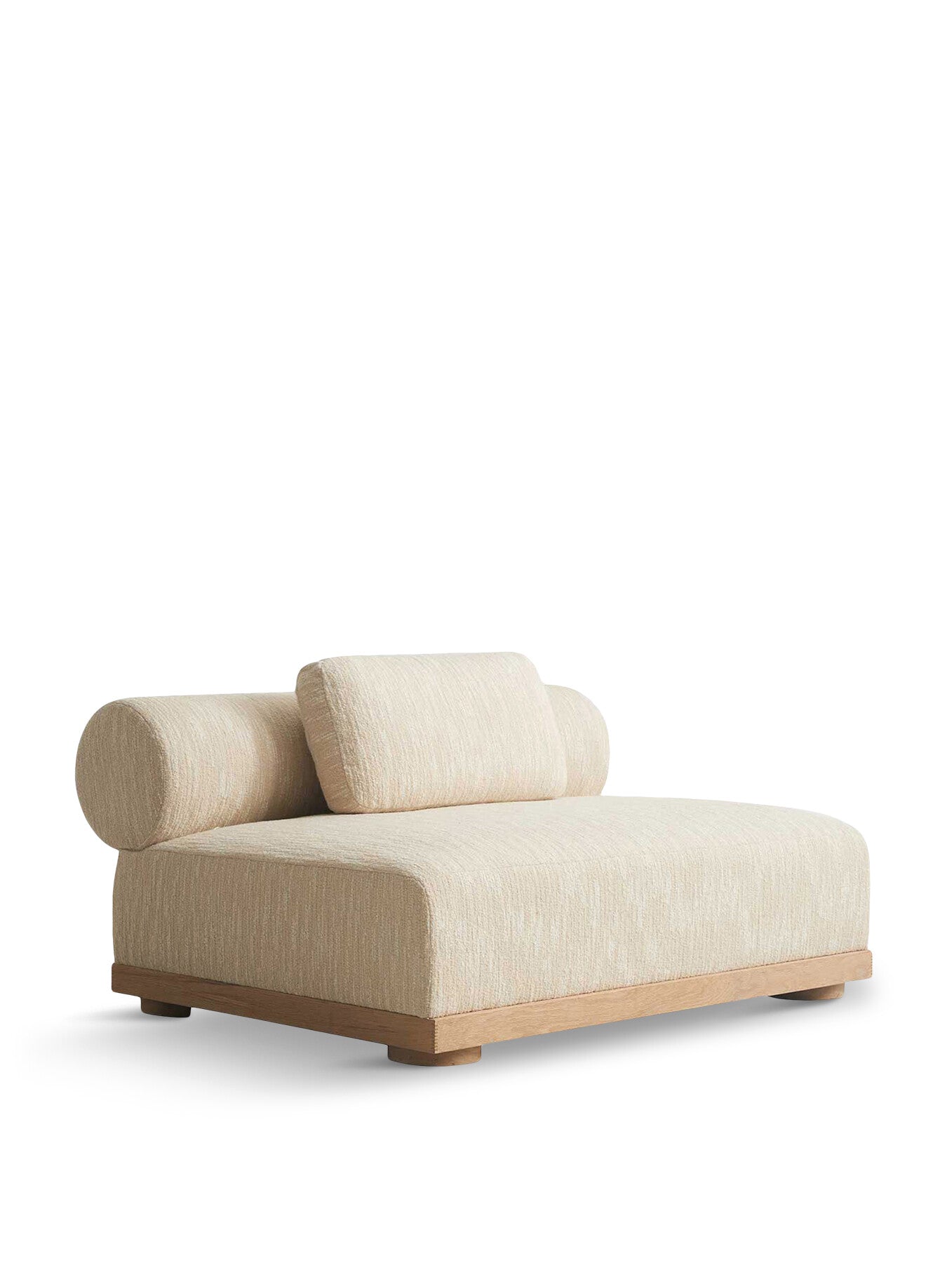 Fresno Cream Boucle Modular Armless 2 Seater Chair