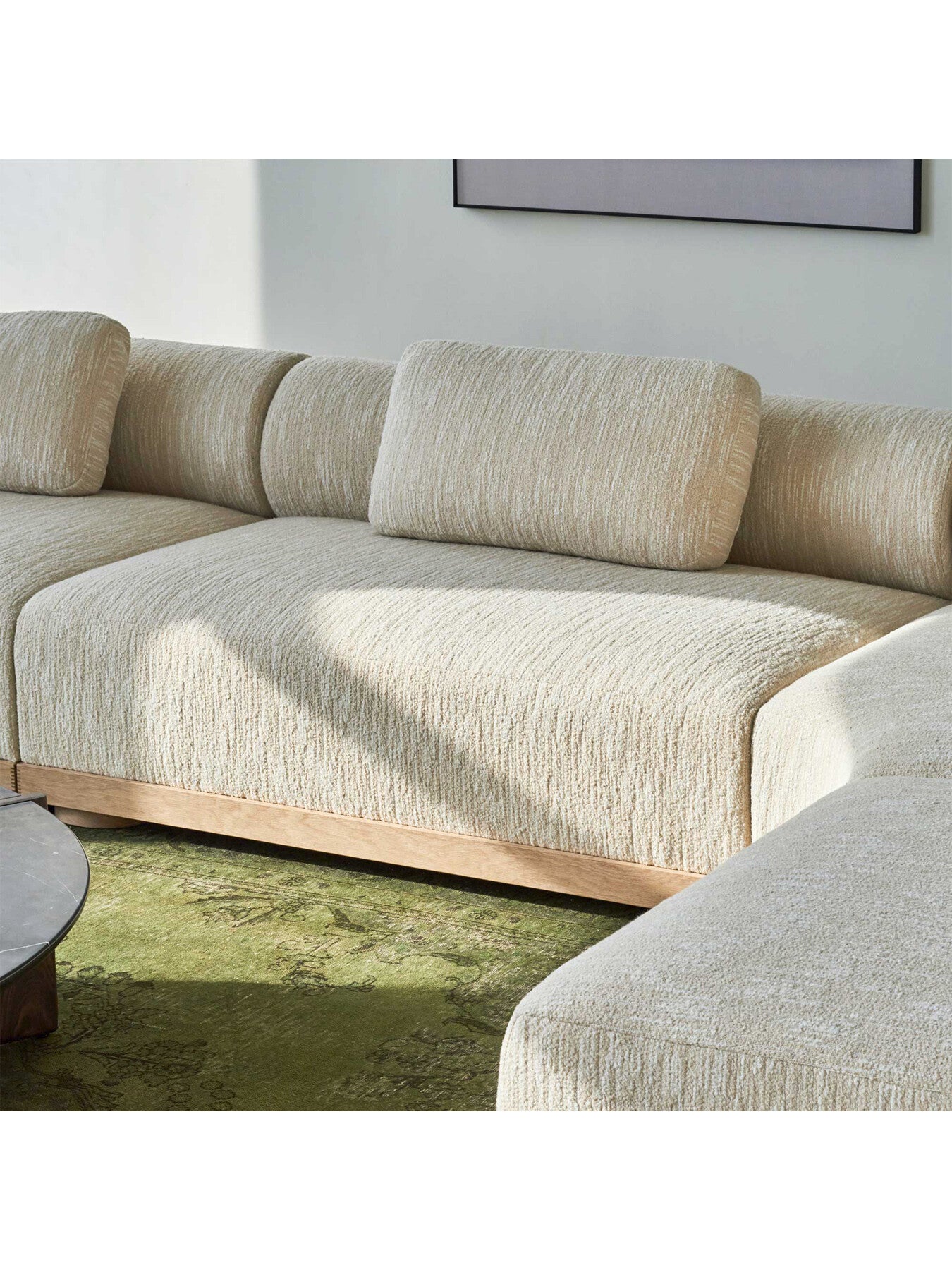 Fresno Cream Boucle Modular Armless 2 Seater Chair