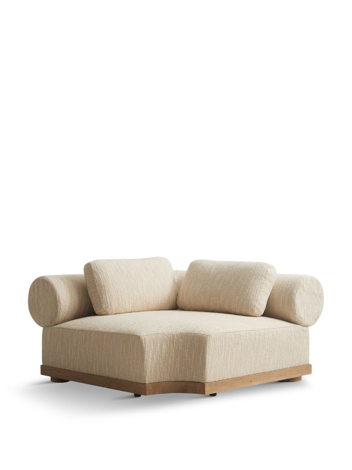 Fresno Cream Boucle Modular 1 Seater Sectional Corne
