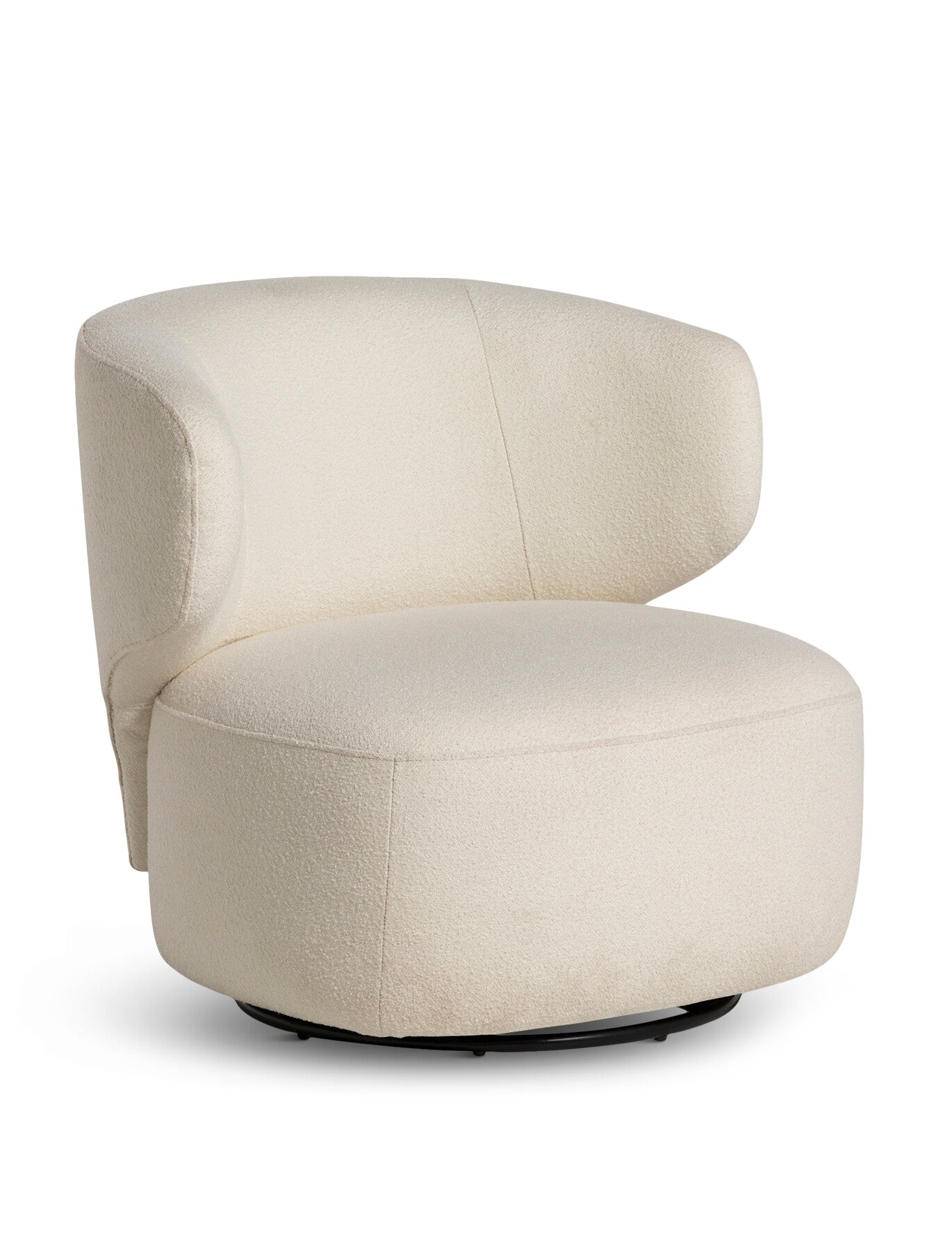 Gisele Ivory Wool Blend Swivel Chair