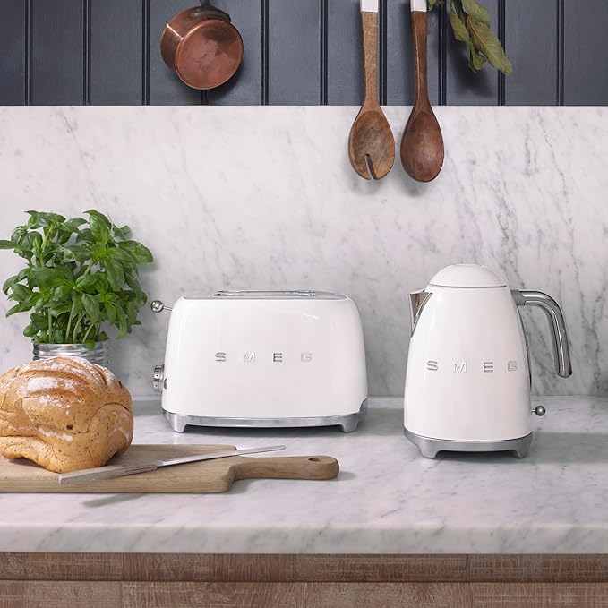 SMEG KLF03 Kettle and TSF01 Toaster White Bundle